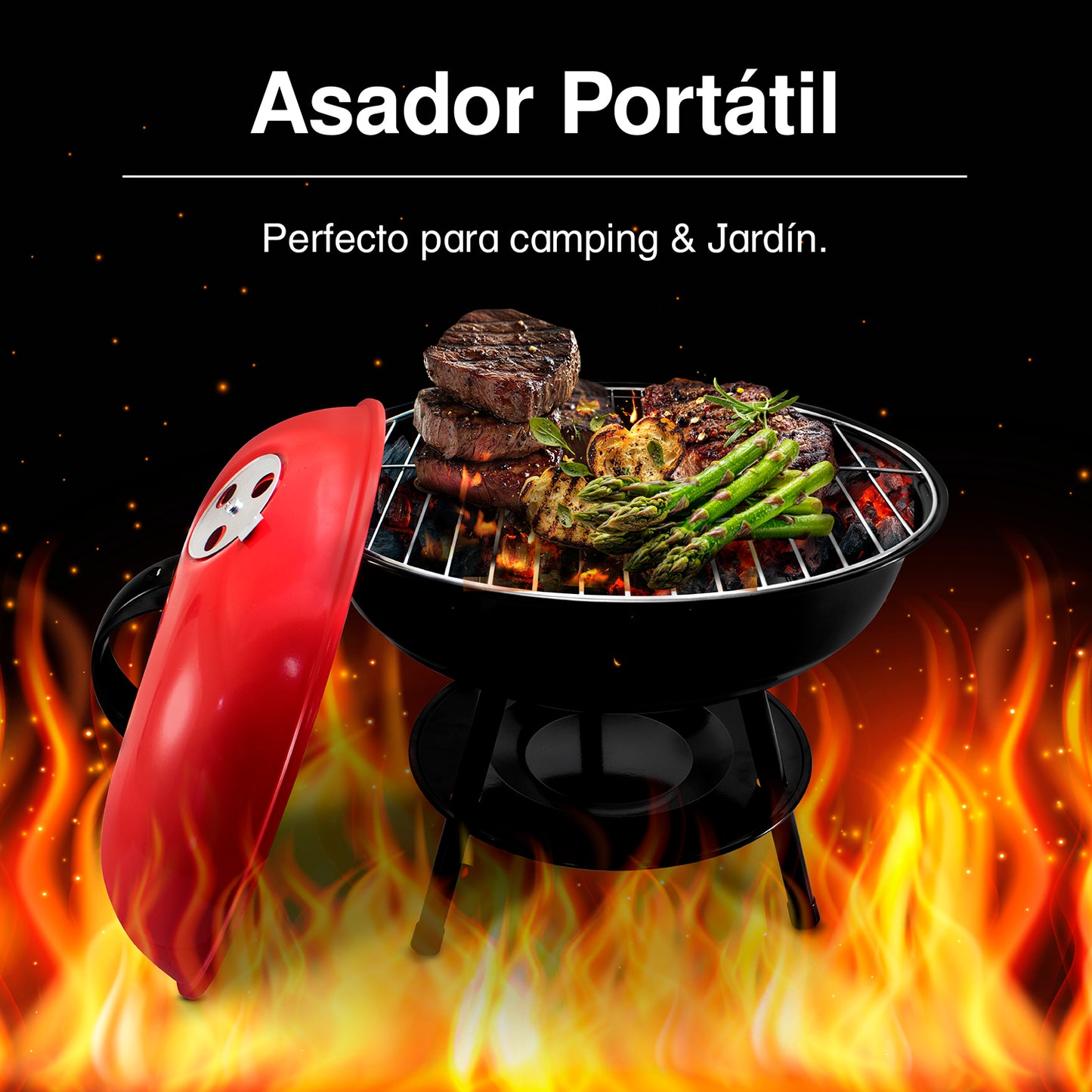 Asador de Carbon Portatil