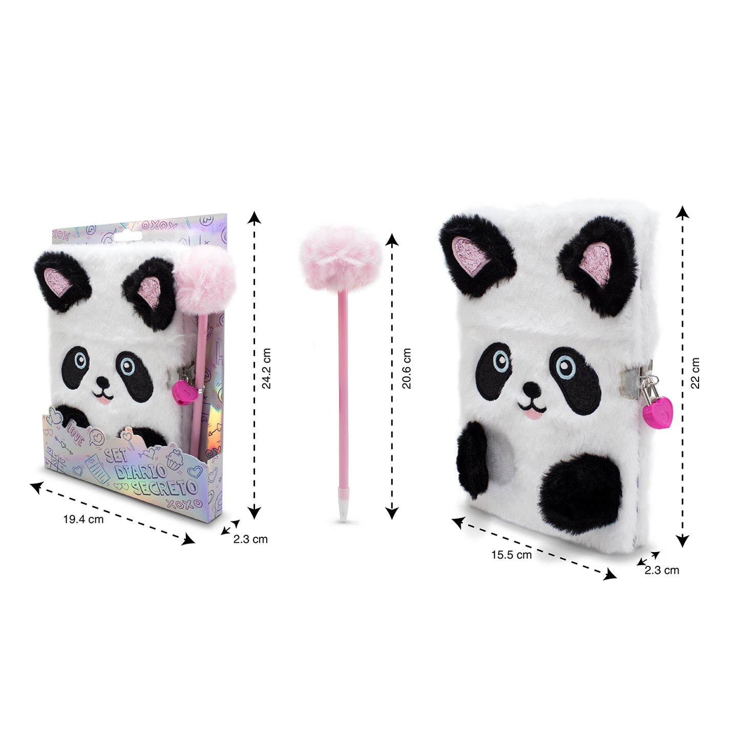 Diario Secreto Oso Panda de Peluche