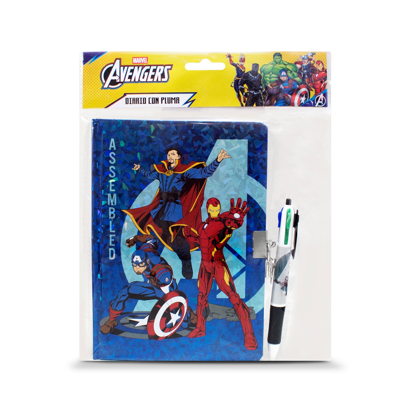 Diario Libreta Pasta Dura con Pluma Marvel Avengers