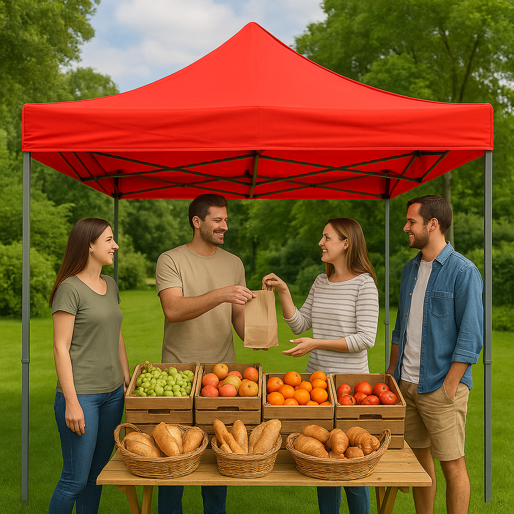 Carpa 3x3 plegable reforzada color rojo