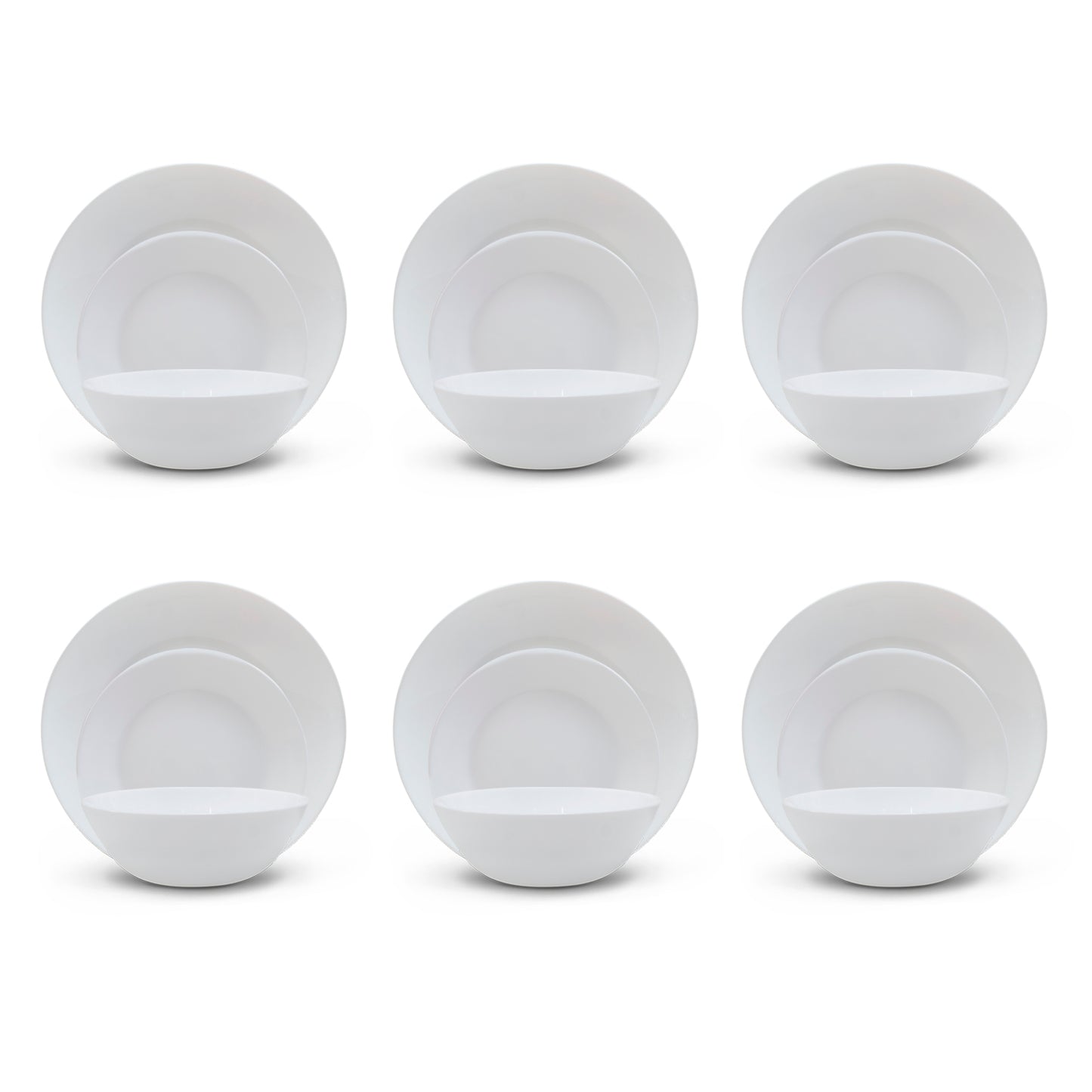 Vajilla de Vidrio Opal Blanca 18 Piezas