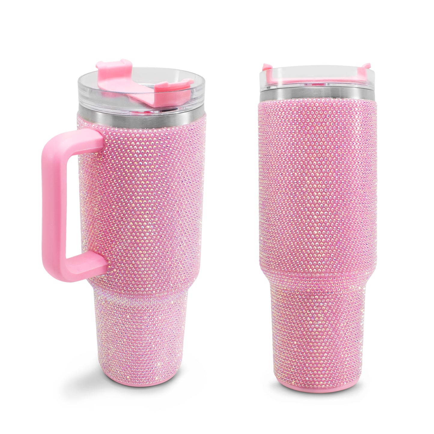 Termo de acero inoxidable con cristales rosa 1 Litro