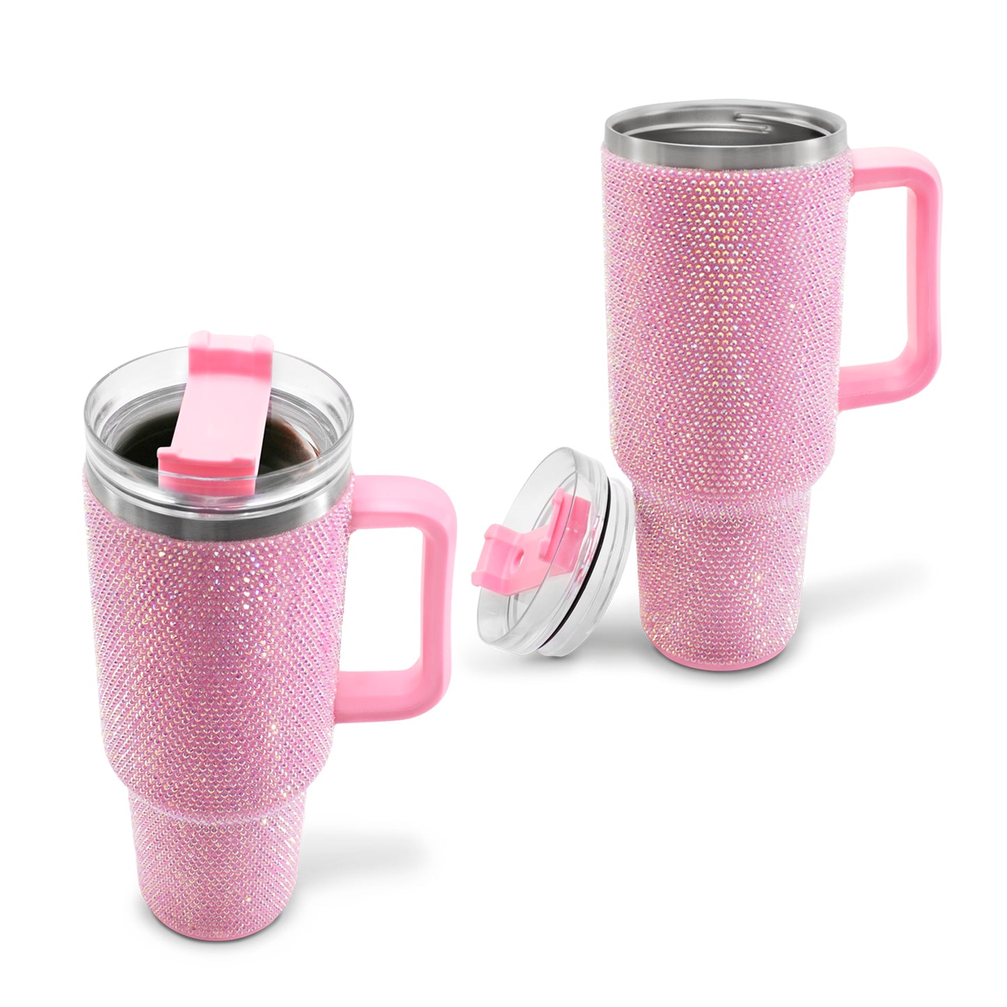 Termo de acero inoxidable con cristales rosa 1 Litro