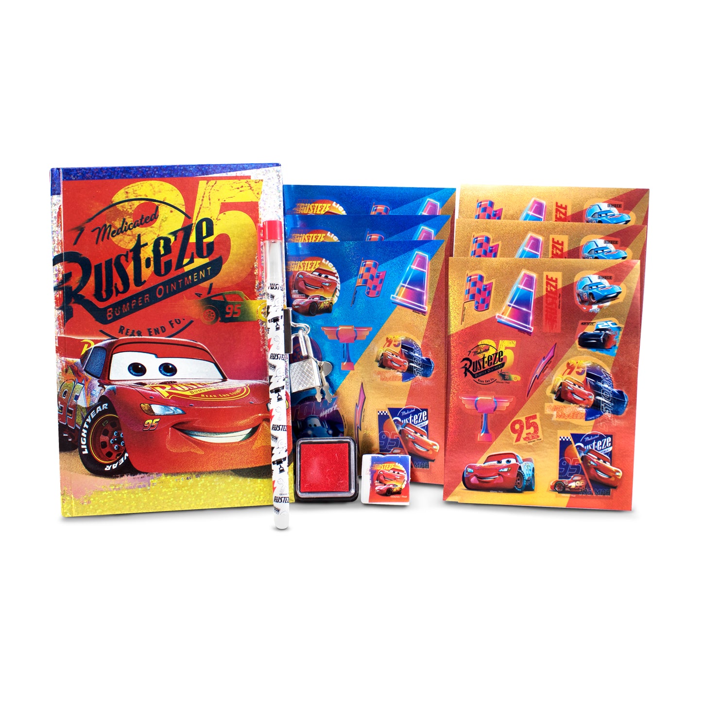 Set Diario Cars con Pluma y Sello