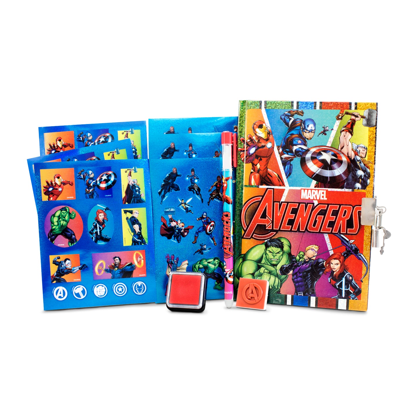 Set Diario Avengers con Pluma y Sello