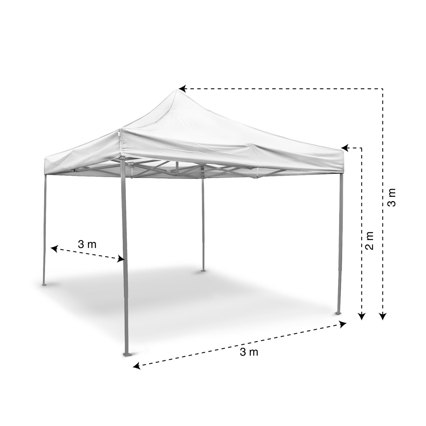 Carpa 3x3 plegable reforzada color blanco