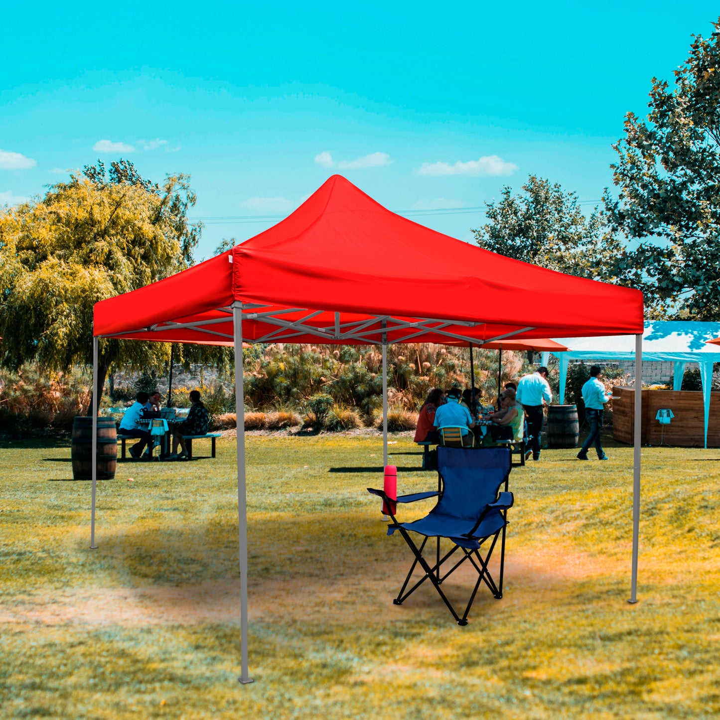 Carpa 3x3 plegable reforzada color rojo