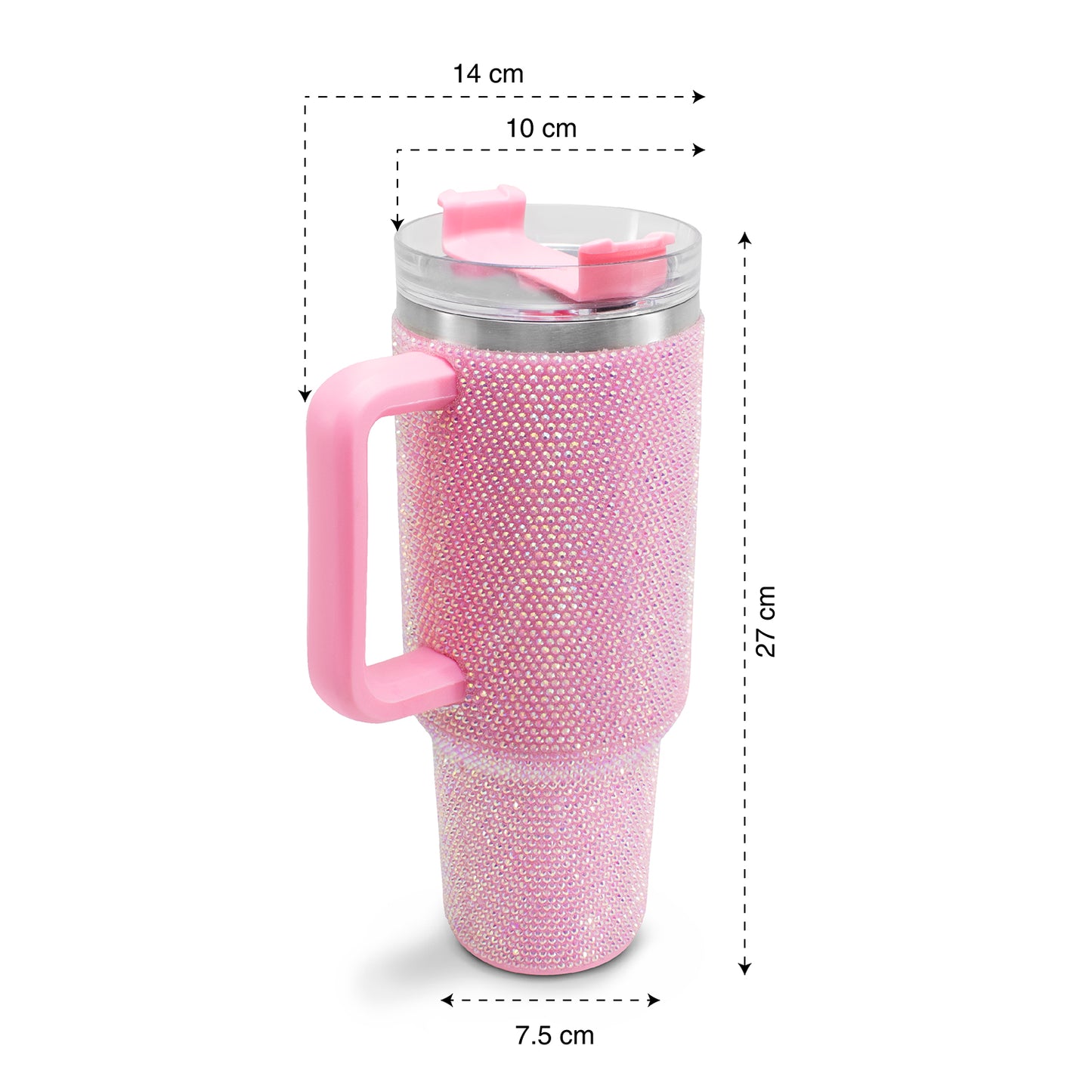Termo de acero inoxidable con cristales rosa 1 Litro