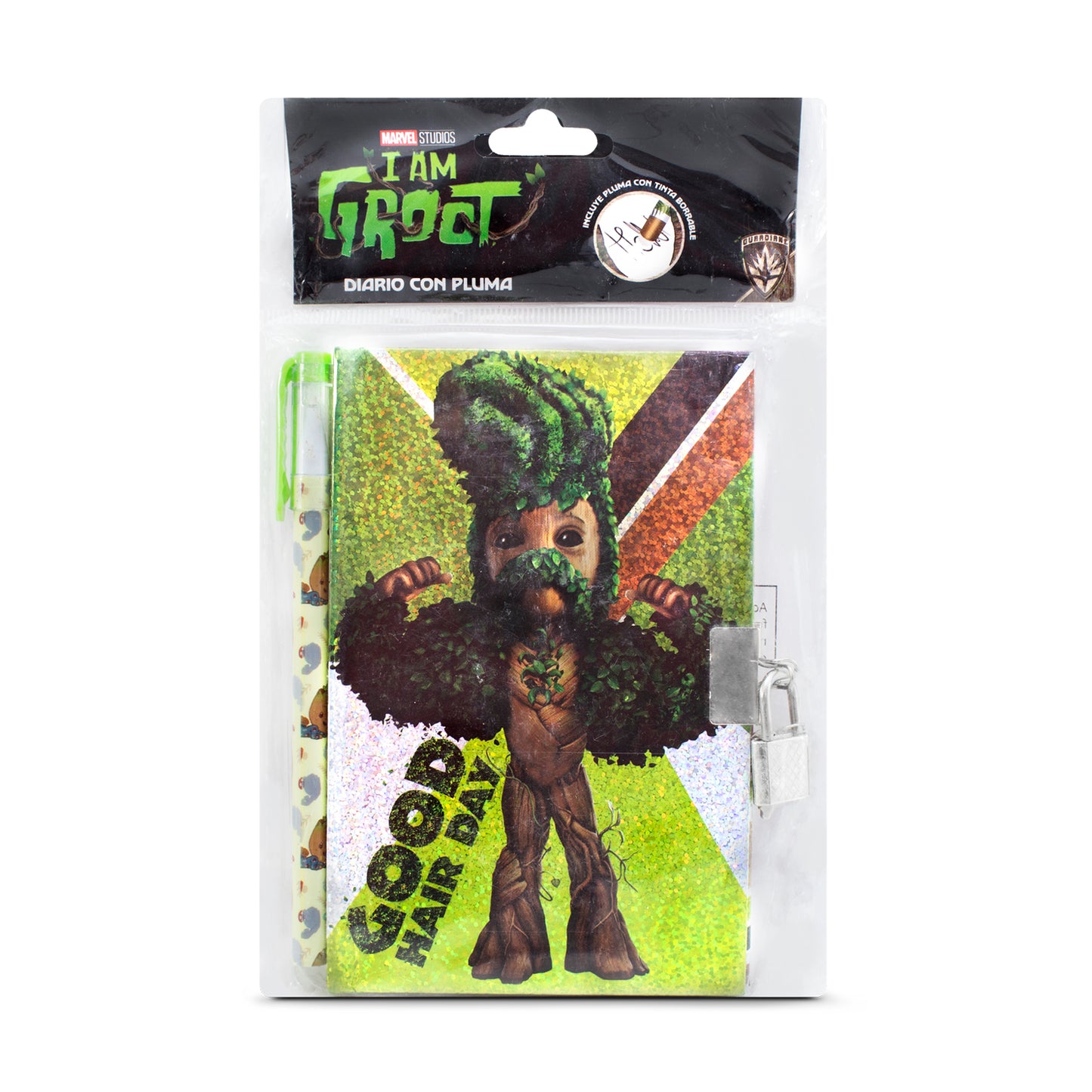 Diario con Pluma de Groot | Con Candado y Llave