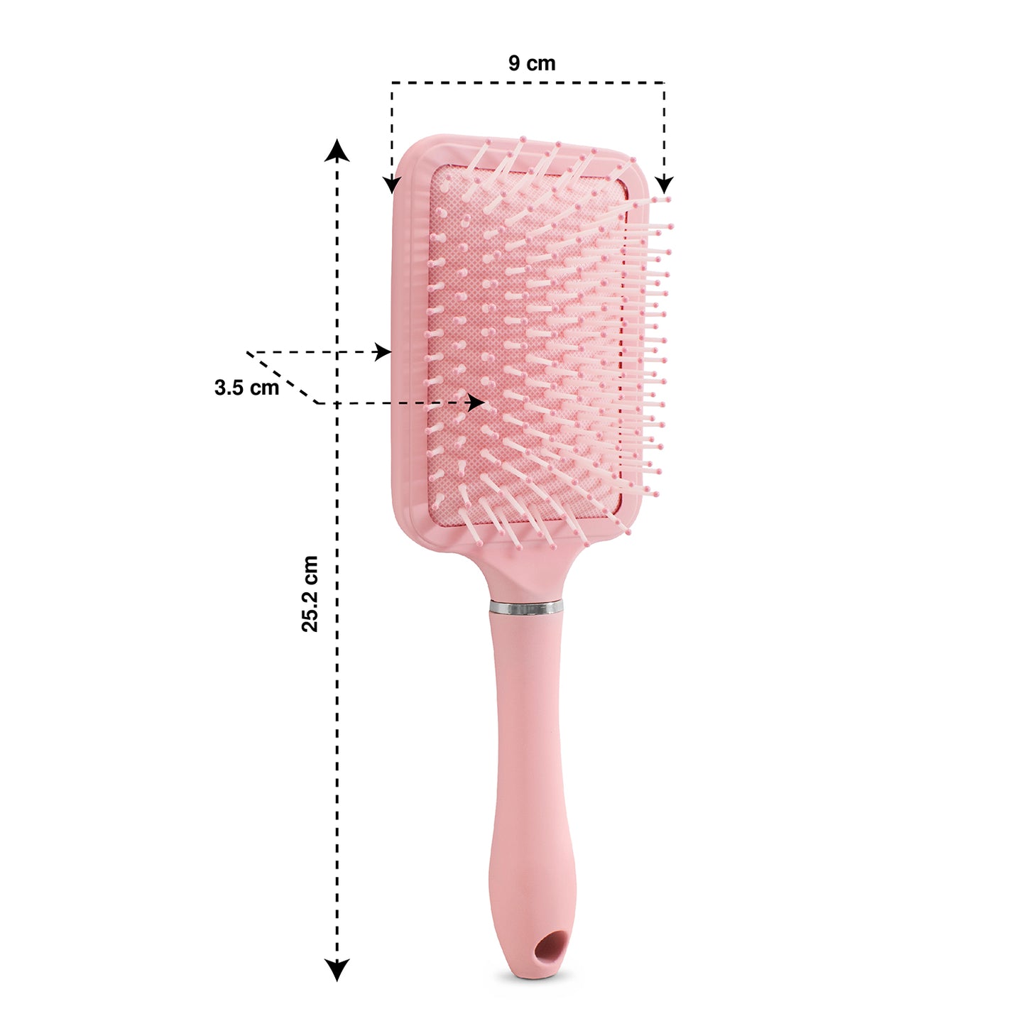 Cepillo para cabello cuadrado color rosa