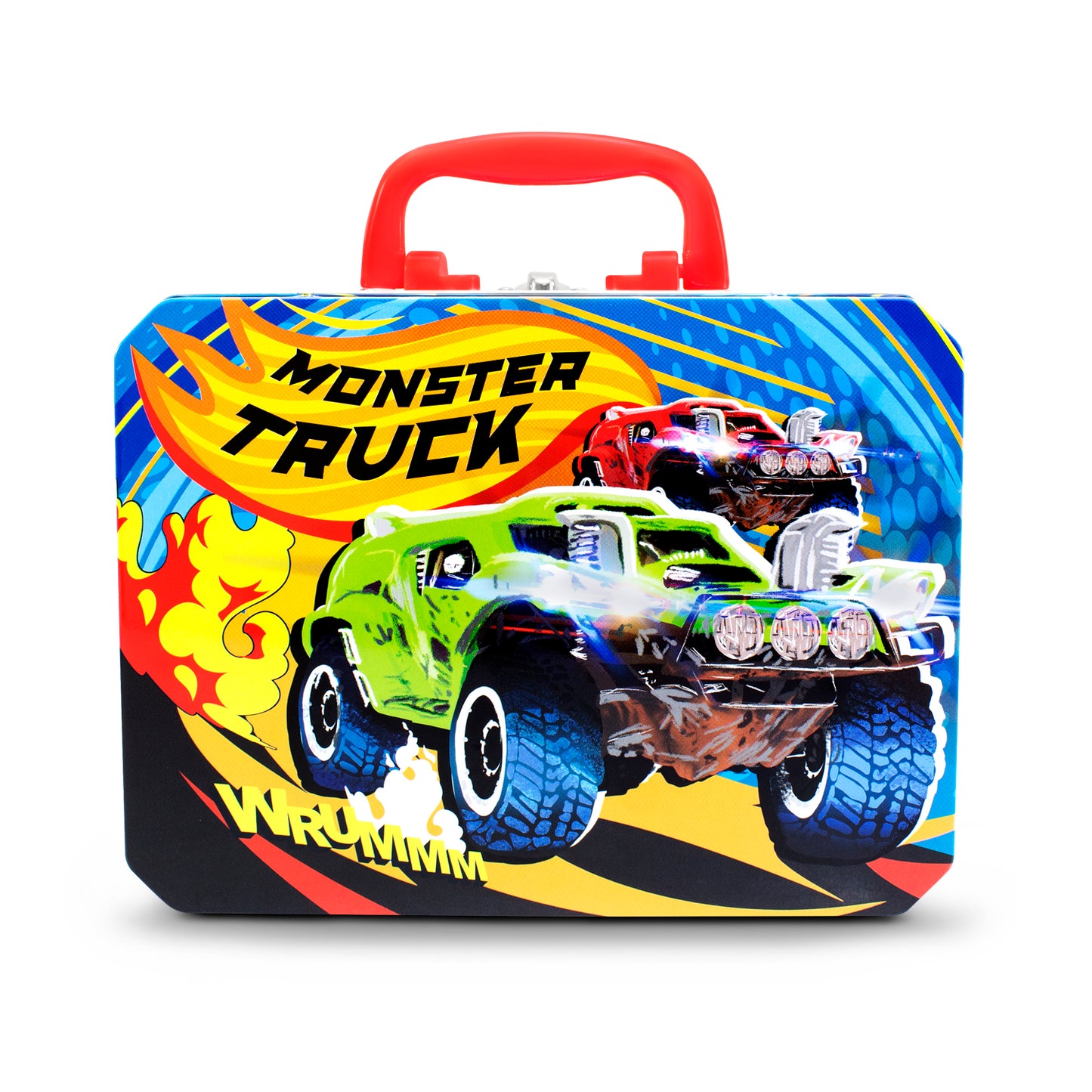Lonchera Para Niños Escolar Metálica Monster Truck