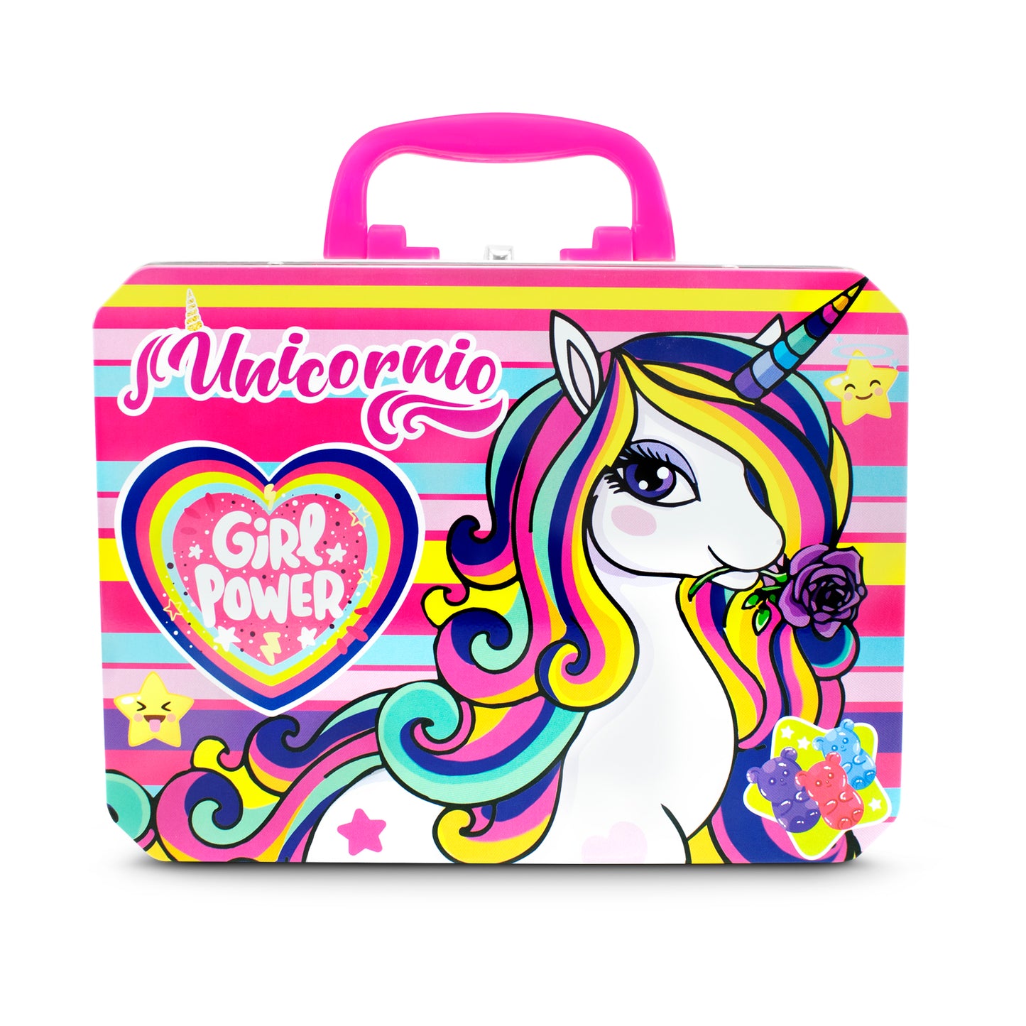 Lonchera Para Niños Escolar Metálica Unicornio