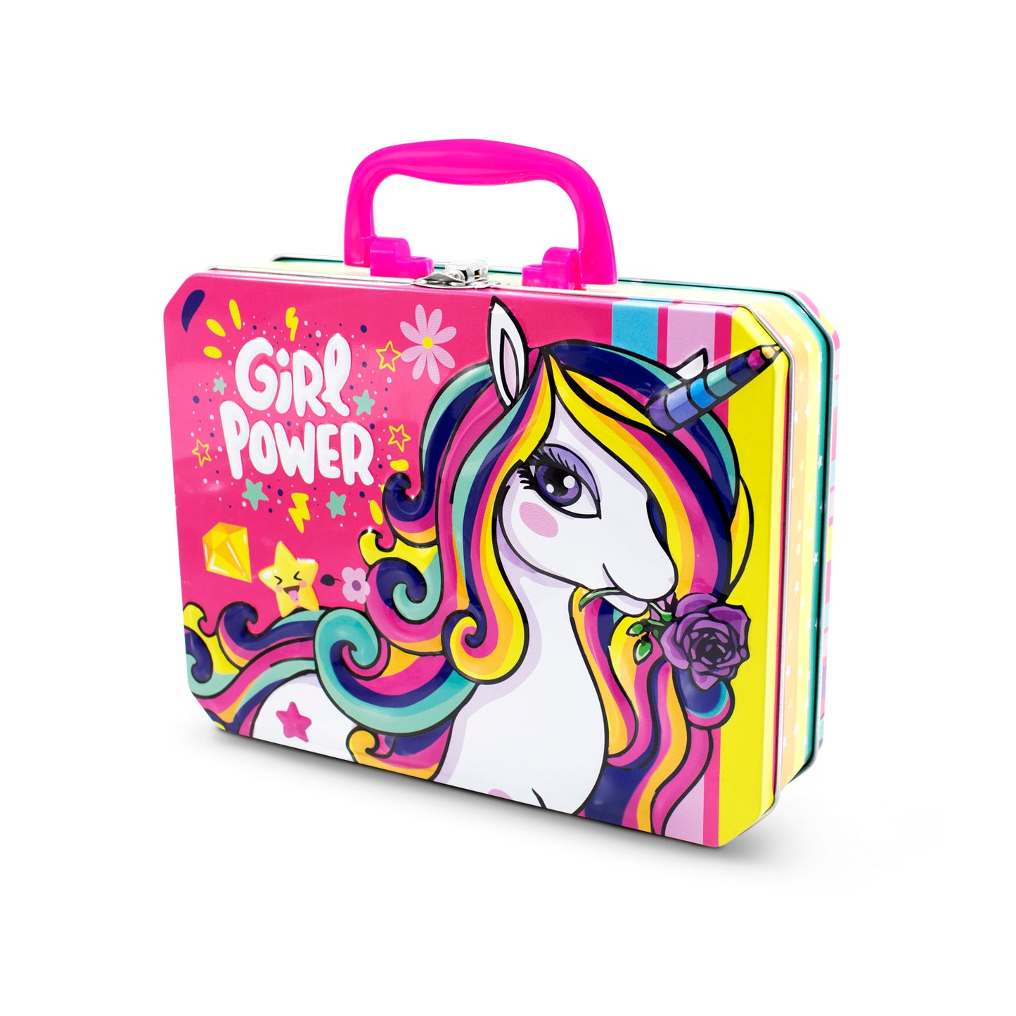 Lonchera Para Niños Escolar Metálica Unicornio