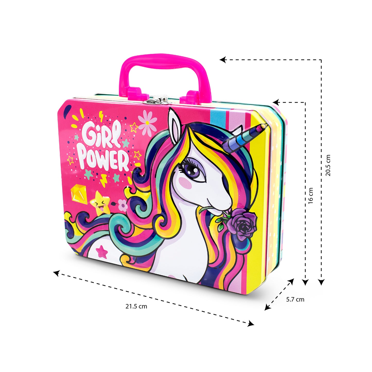 Lonchera Para Niños Escolar Metálica Unicornio