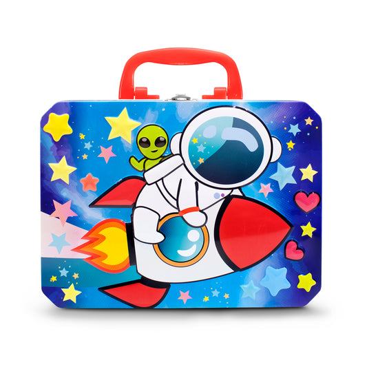 Lonchera Para Niños Escolar Metálica Astronauta