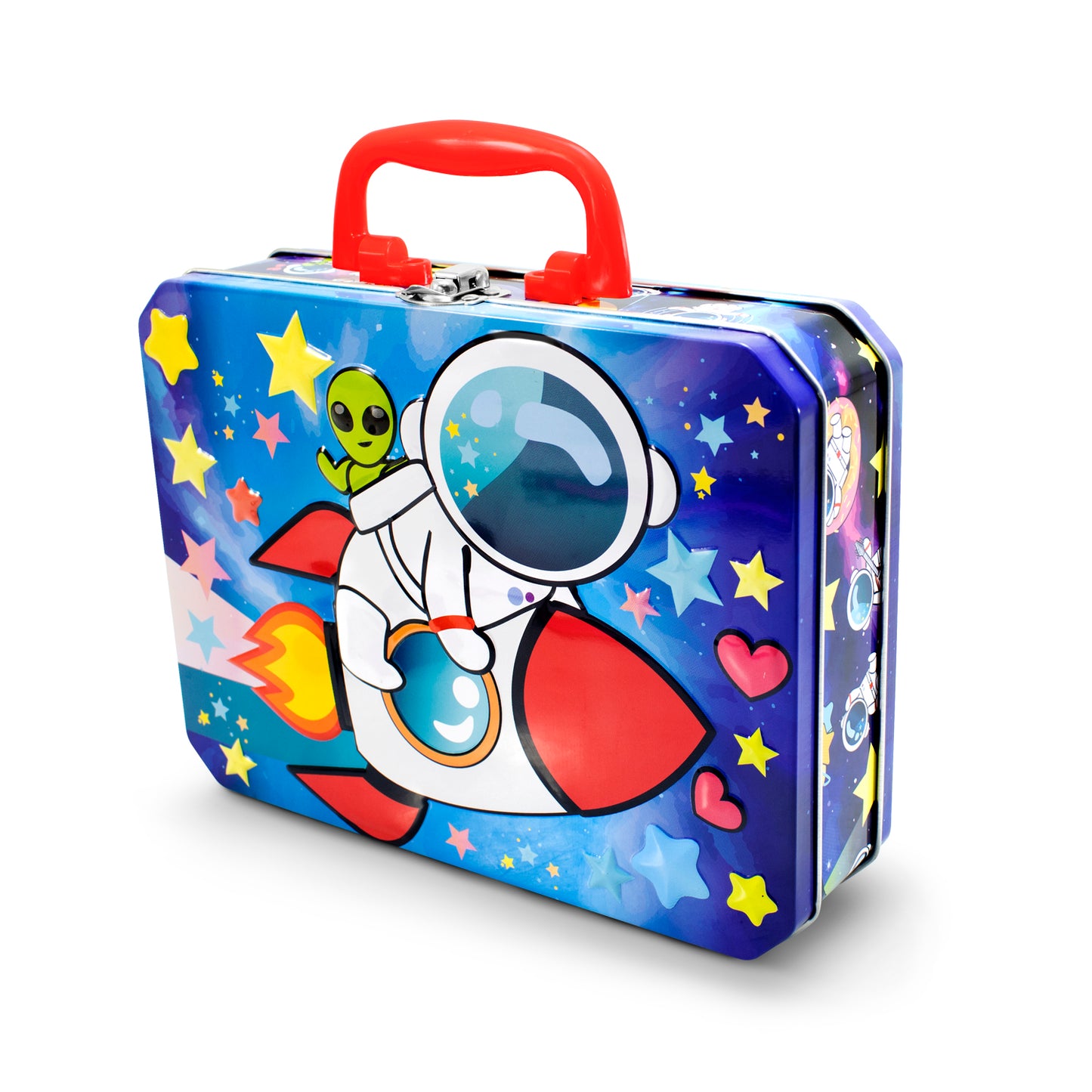 Lonchera Para Niños Escolar Metálica Astronauta