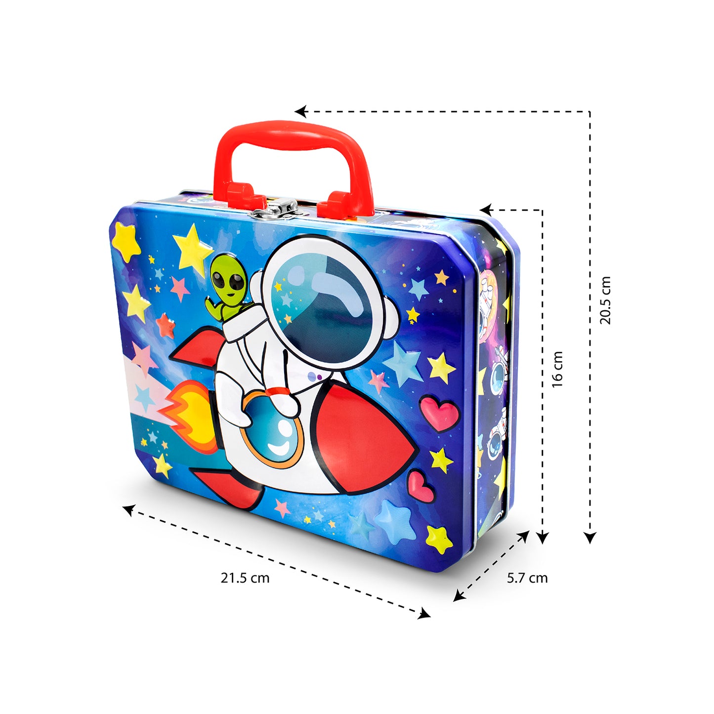 Lonchera Para Niños Escolar Metálica Astronauta