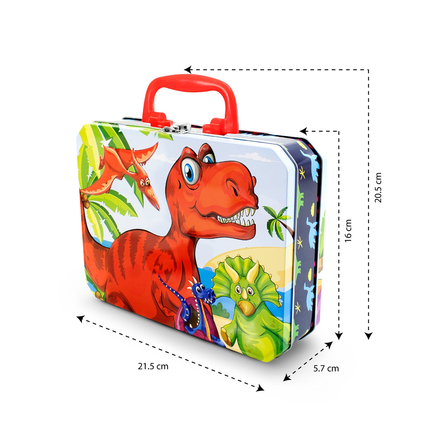 Lonchera Para Niños Escolar Metálica Dinosaurios