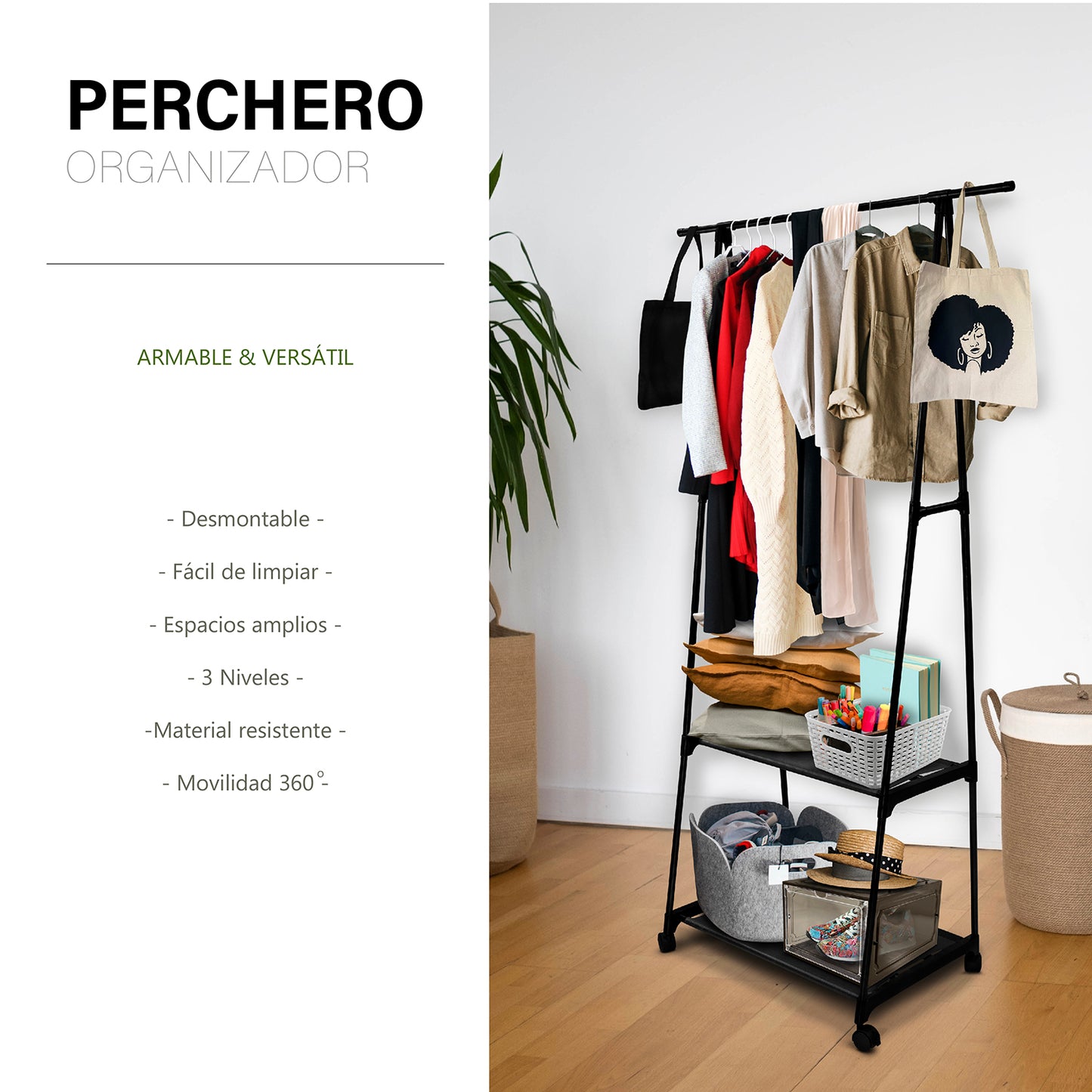 Rack ropa organizador