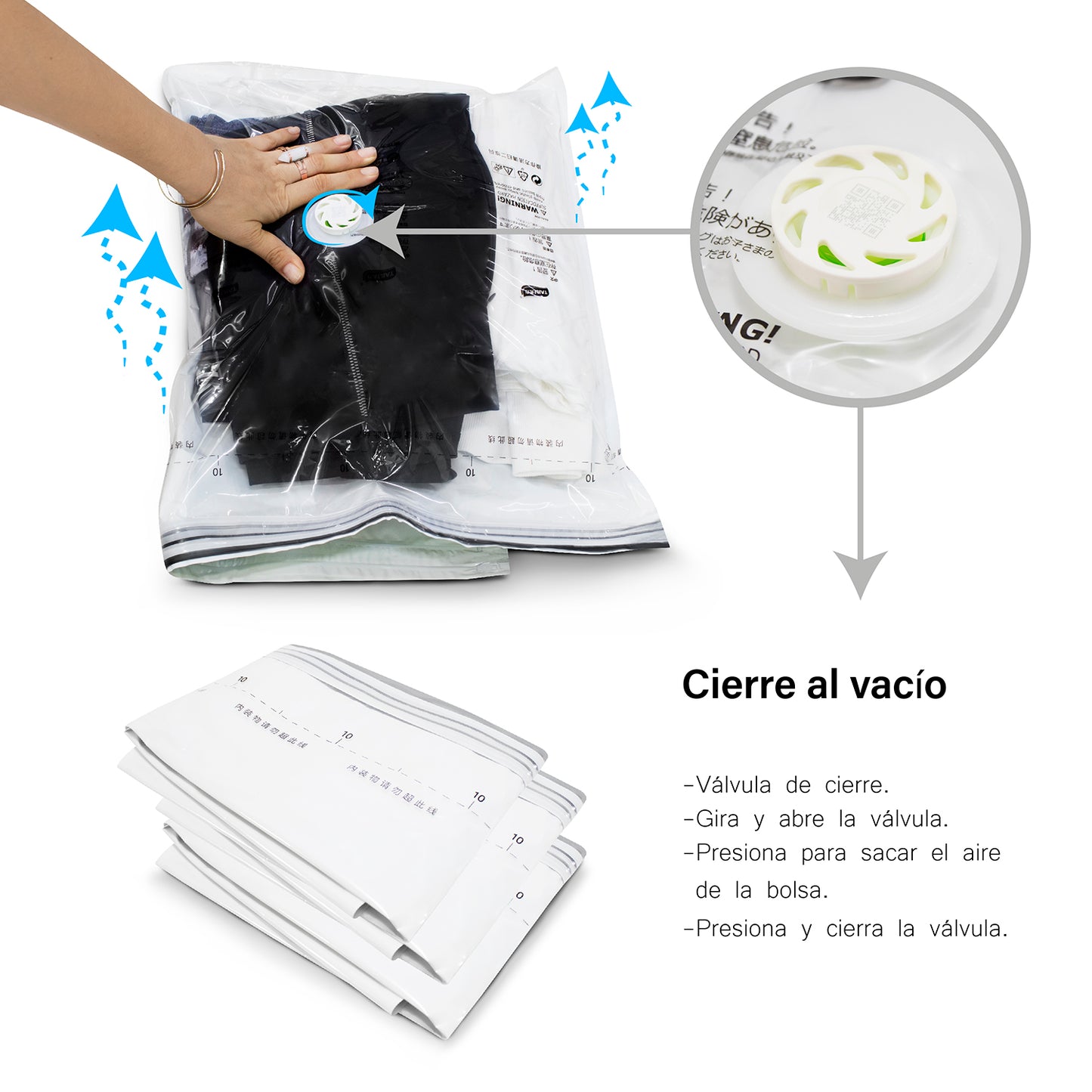 Bolsas Al Vacío Ahorra Espacio De Ropa 12 Piezas