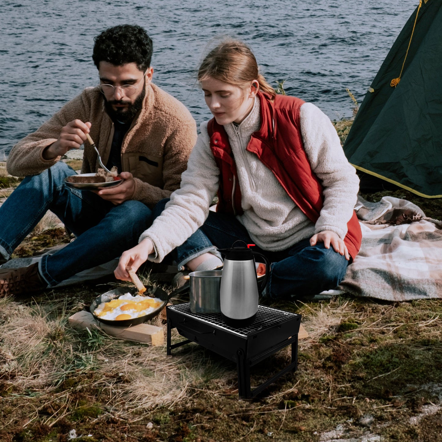 Asador de carne a carbón