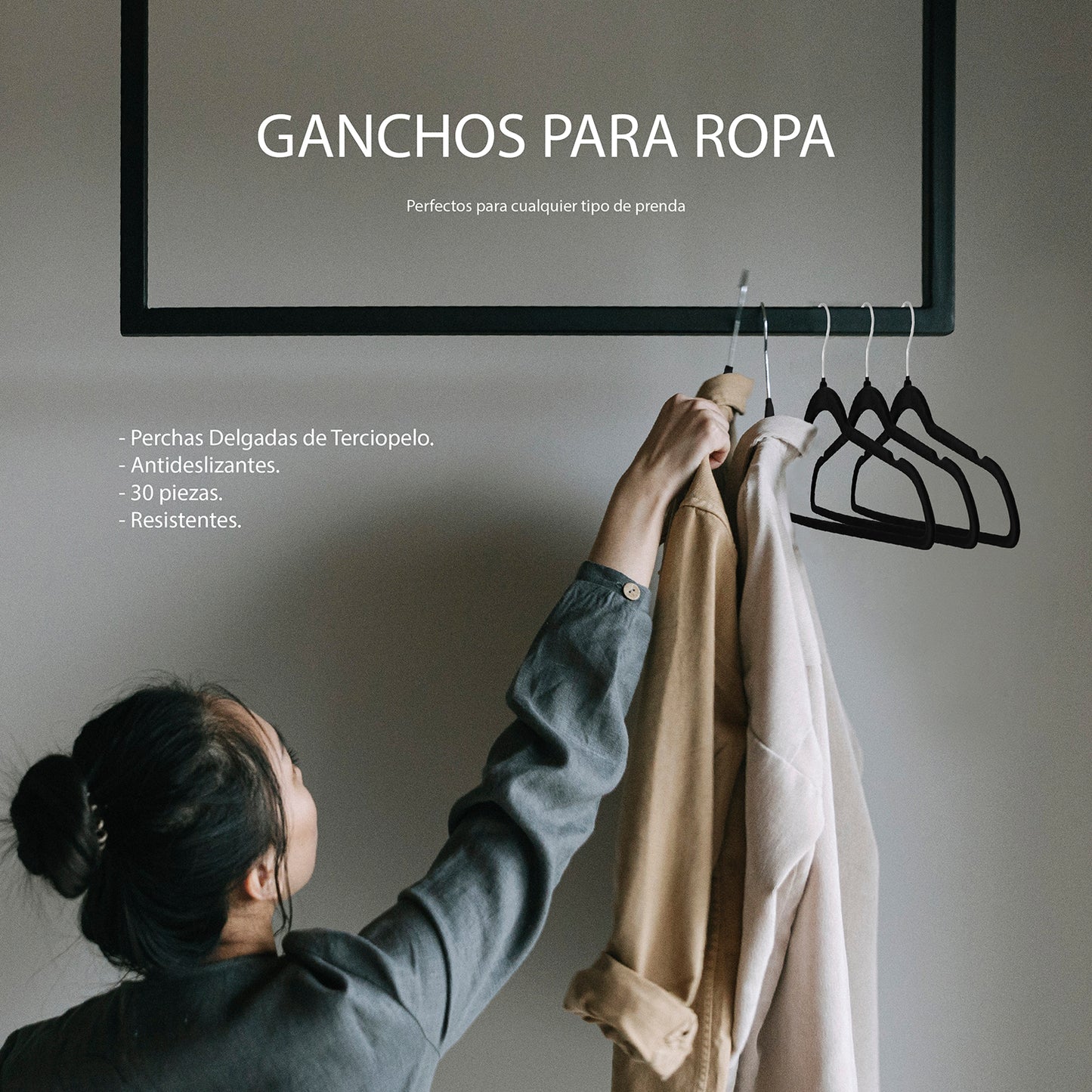 Ganchos Para Ropa De Terciopelo Resistentes 50 Piezas