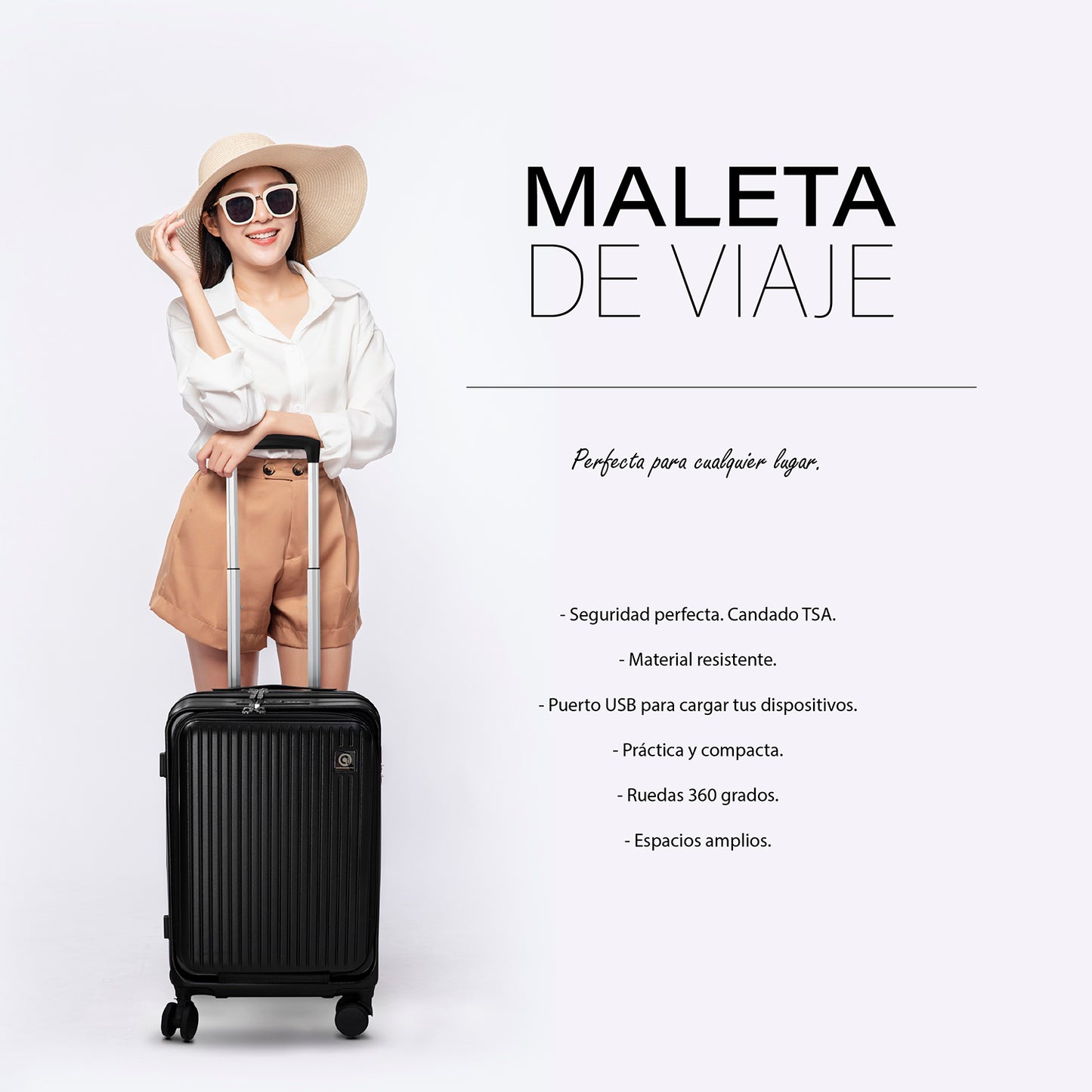 Maleta De Viaje Carry On 10 Kg Usb Equipaje De Mano