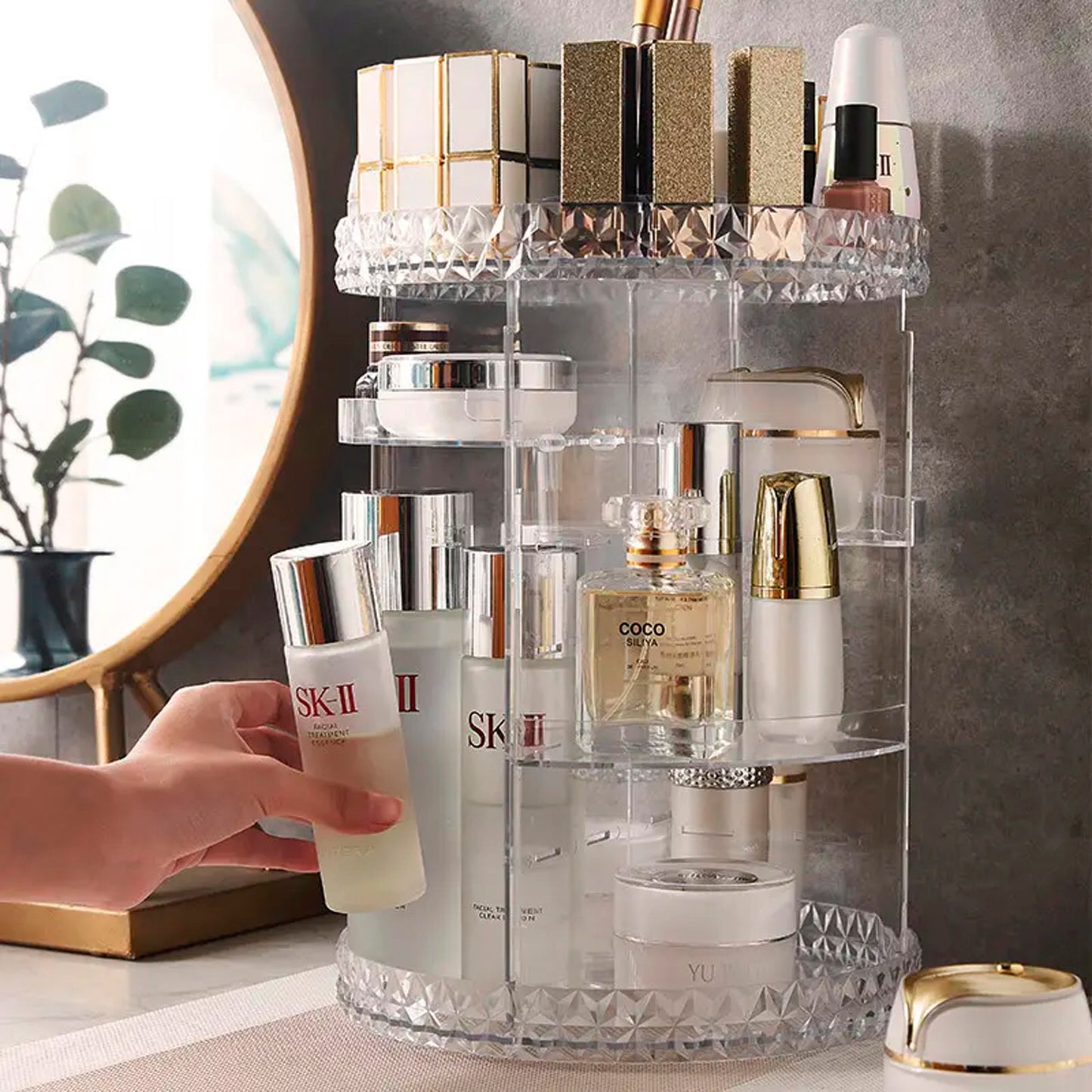 Organizador De Maquillaje Porta Brochas De Acrilico Diamante