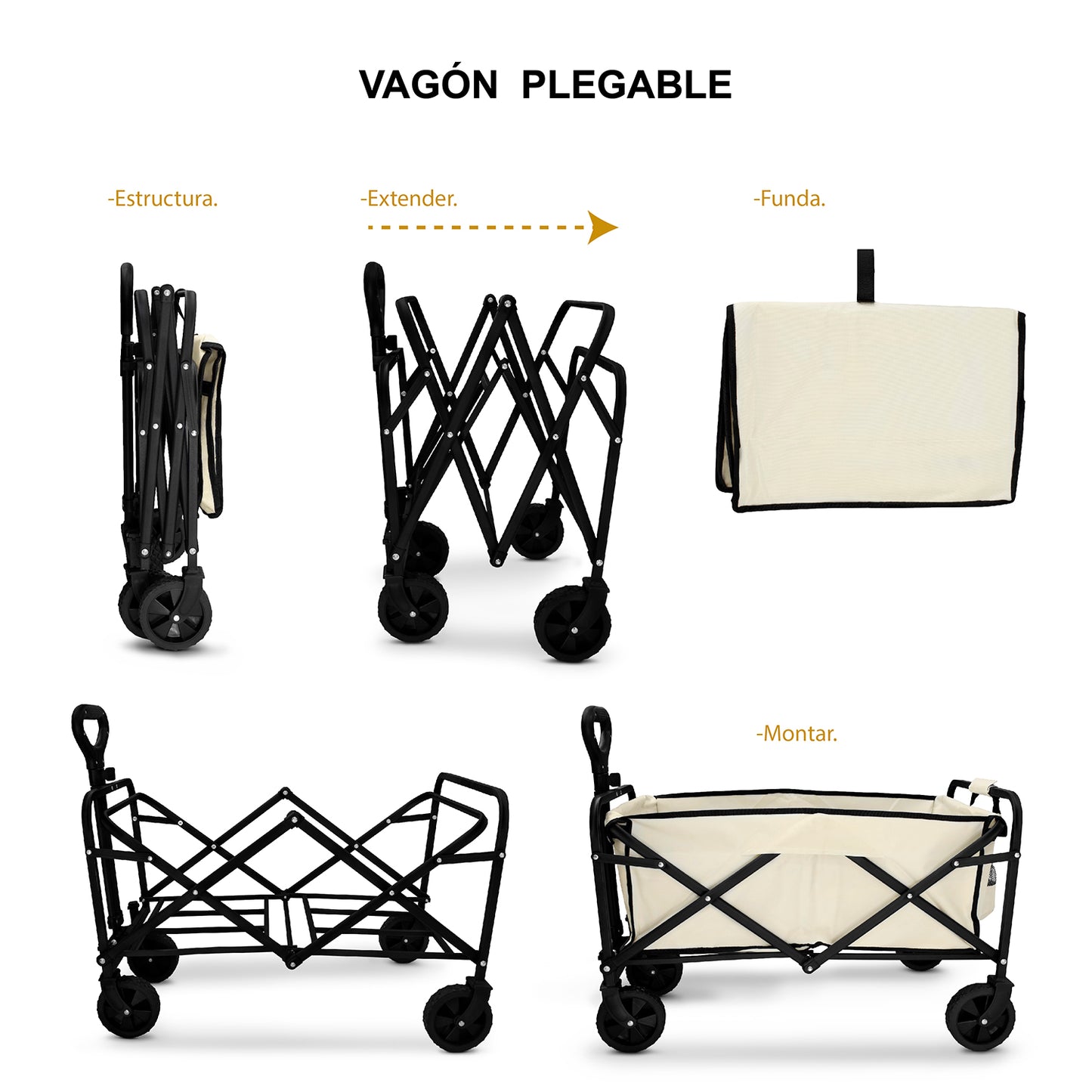 Carrito de compras Vagón plegable multiusos