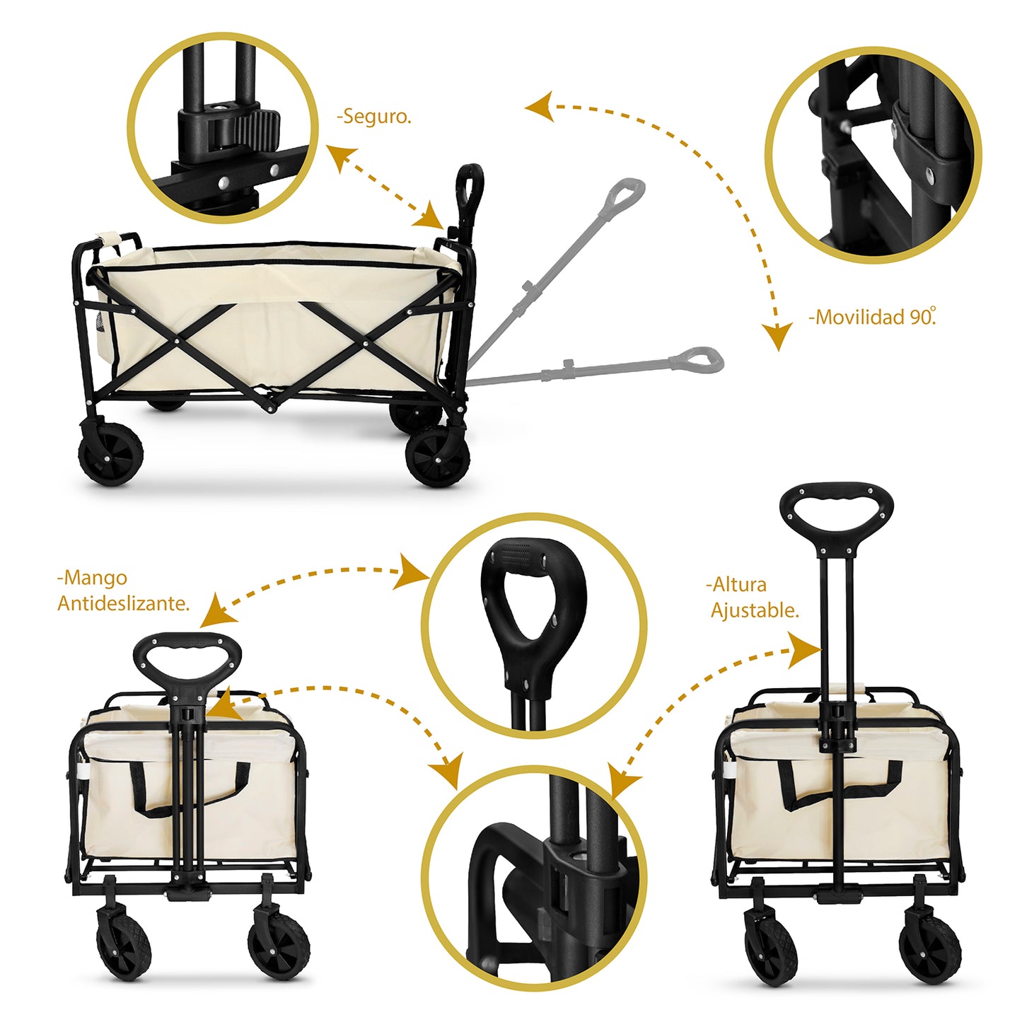 Carrito de compras Vagón plegable multiusos