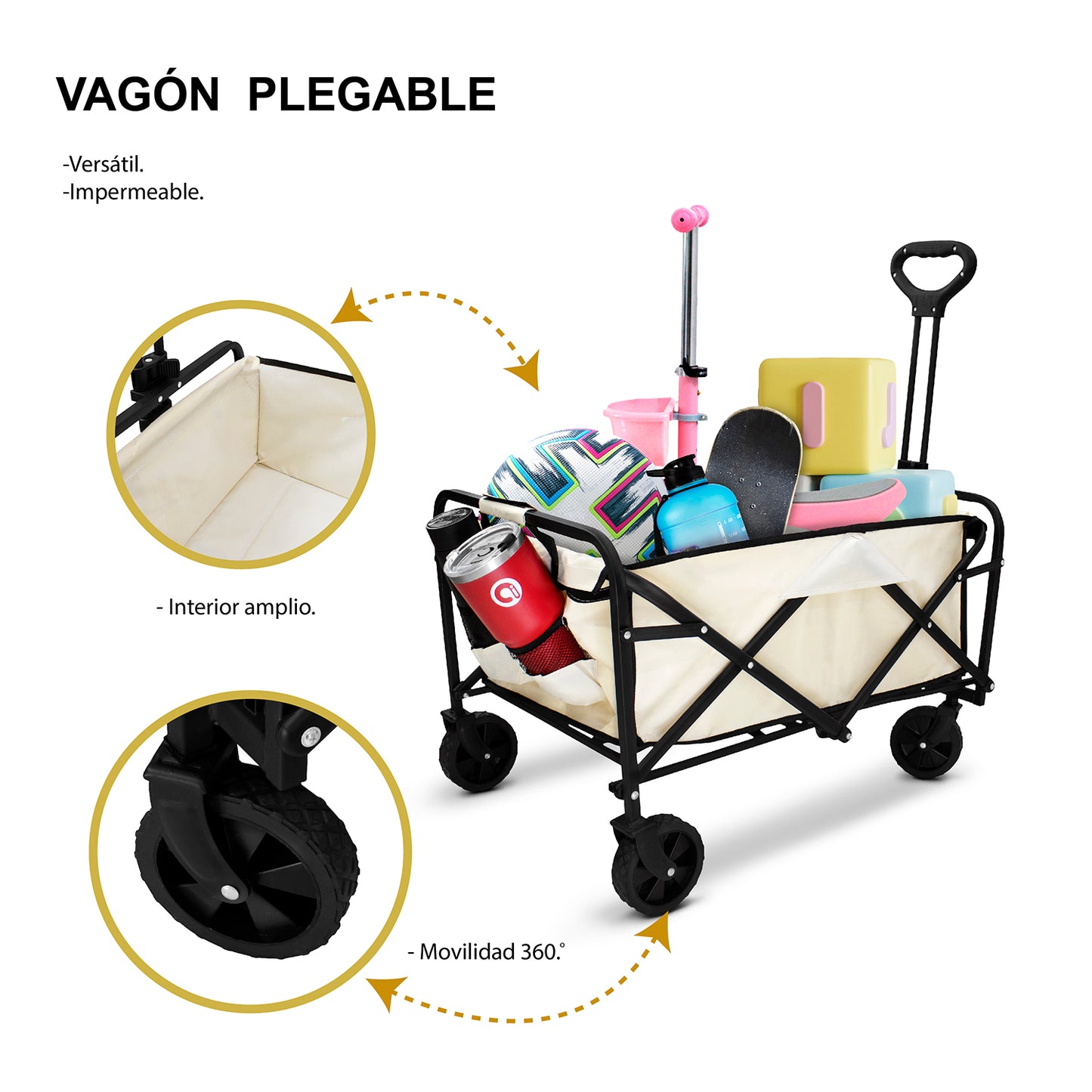 Carrito de compras Vagón plegable multiusos