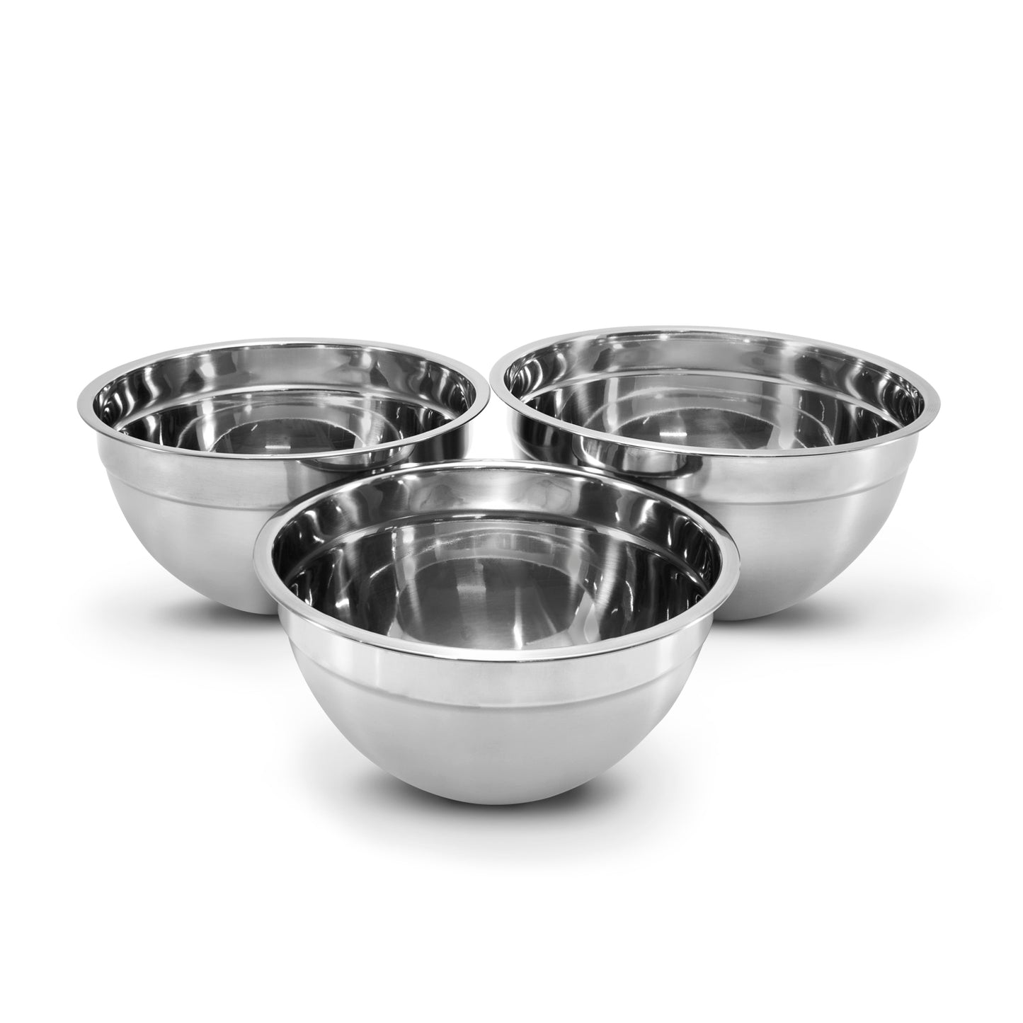 Kit de 3 bowls de acero inoxidable