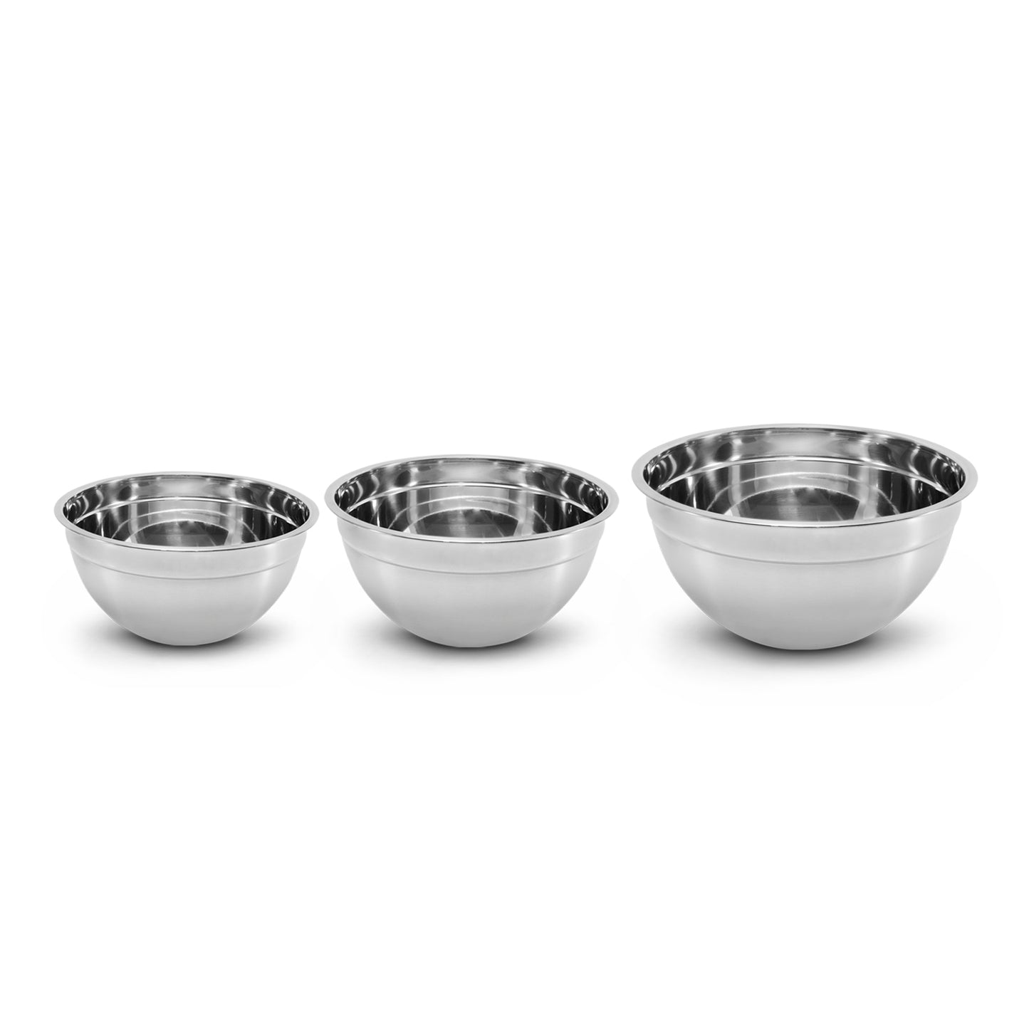 Kit de 3 bowls de acero inoxidable