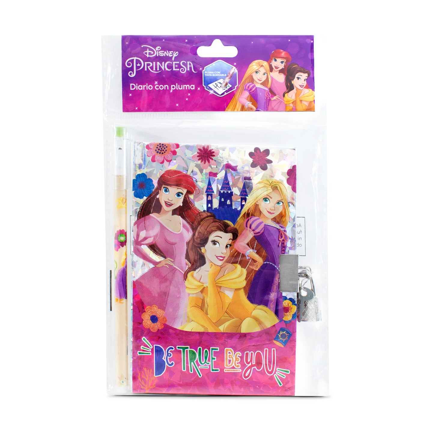 Diario con Pluma Princesas | Con Candado y Llave