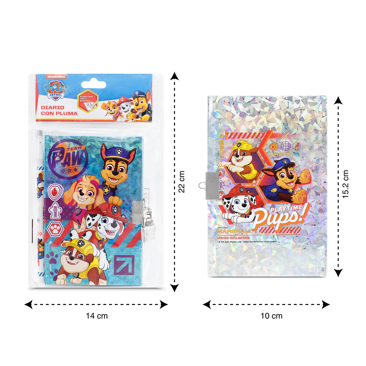 Diario c/Pluma de Paw Patrol | Con candado y Llave