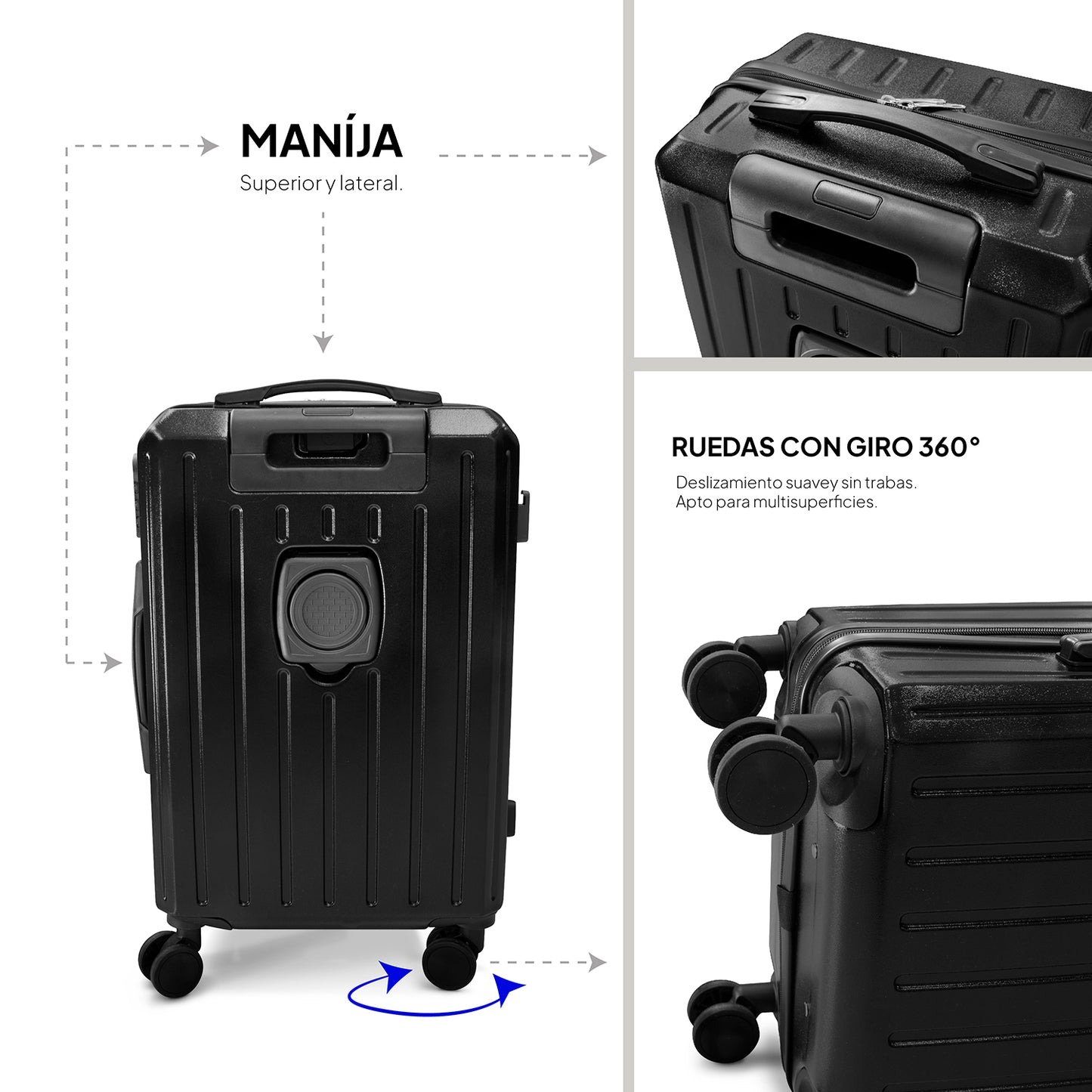 Maleta De Viaje Carry On Con Carga Usb Y Equipaje De Mano