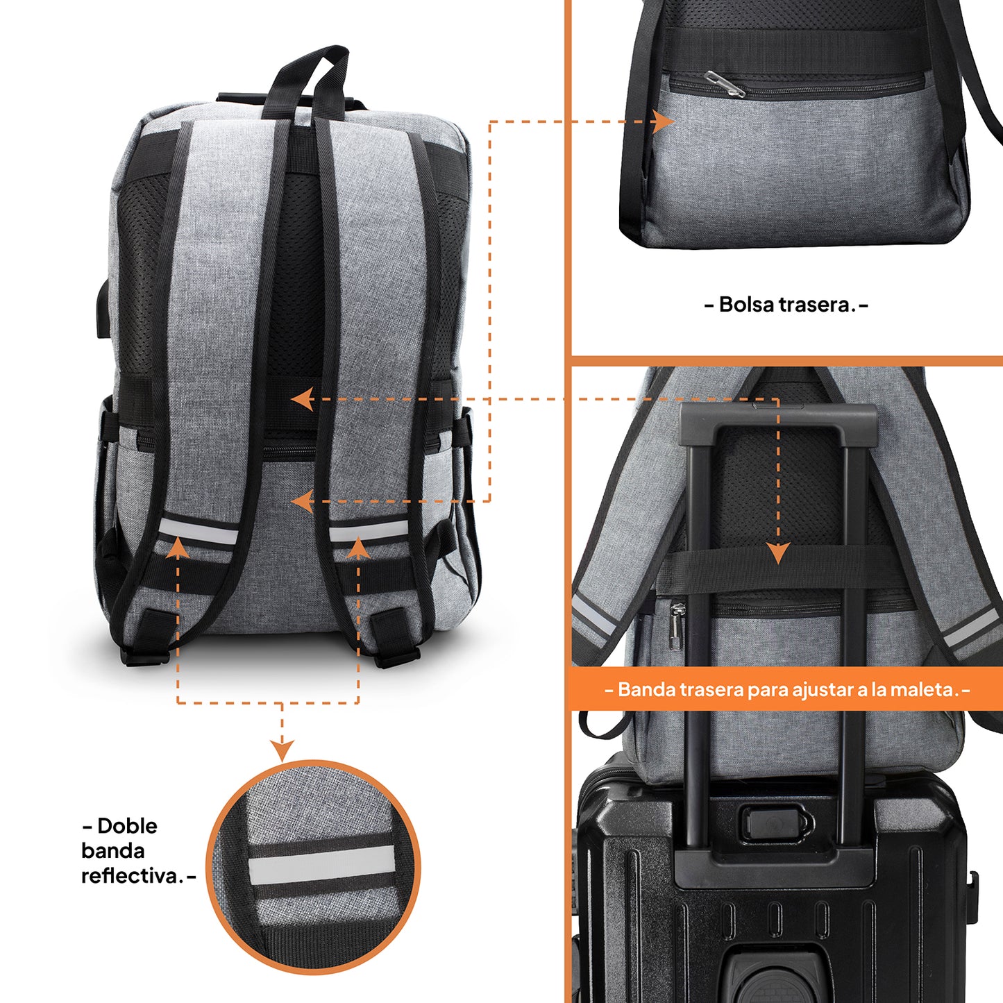 Mochila para Laptop Gris