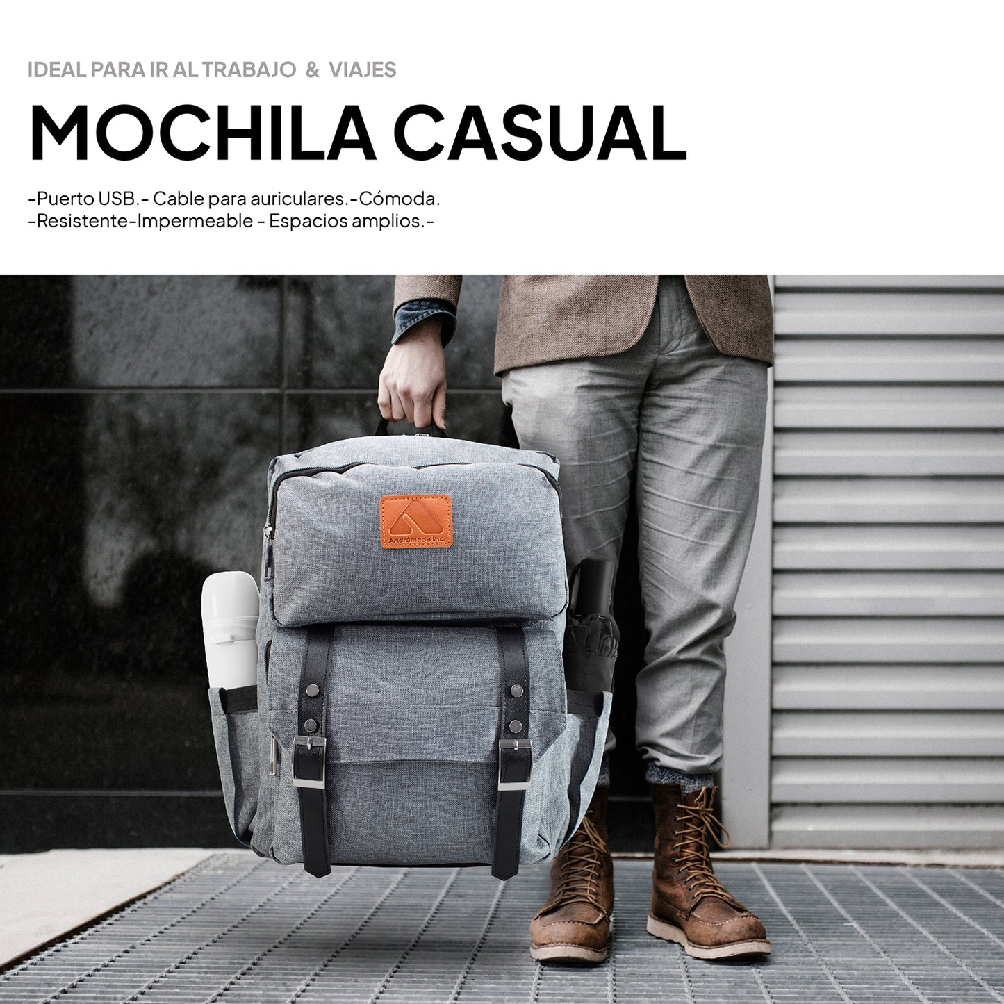 Mochila para Laptop Gris