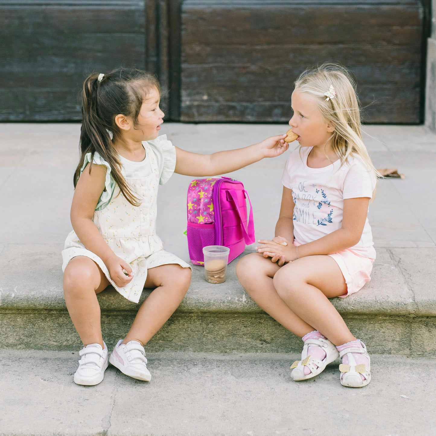 Lonchera térmica tipo backpack Rosa