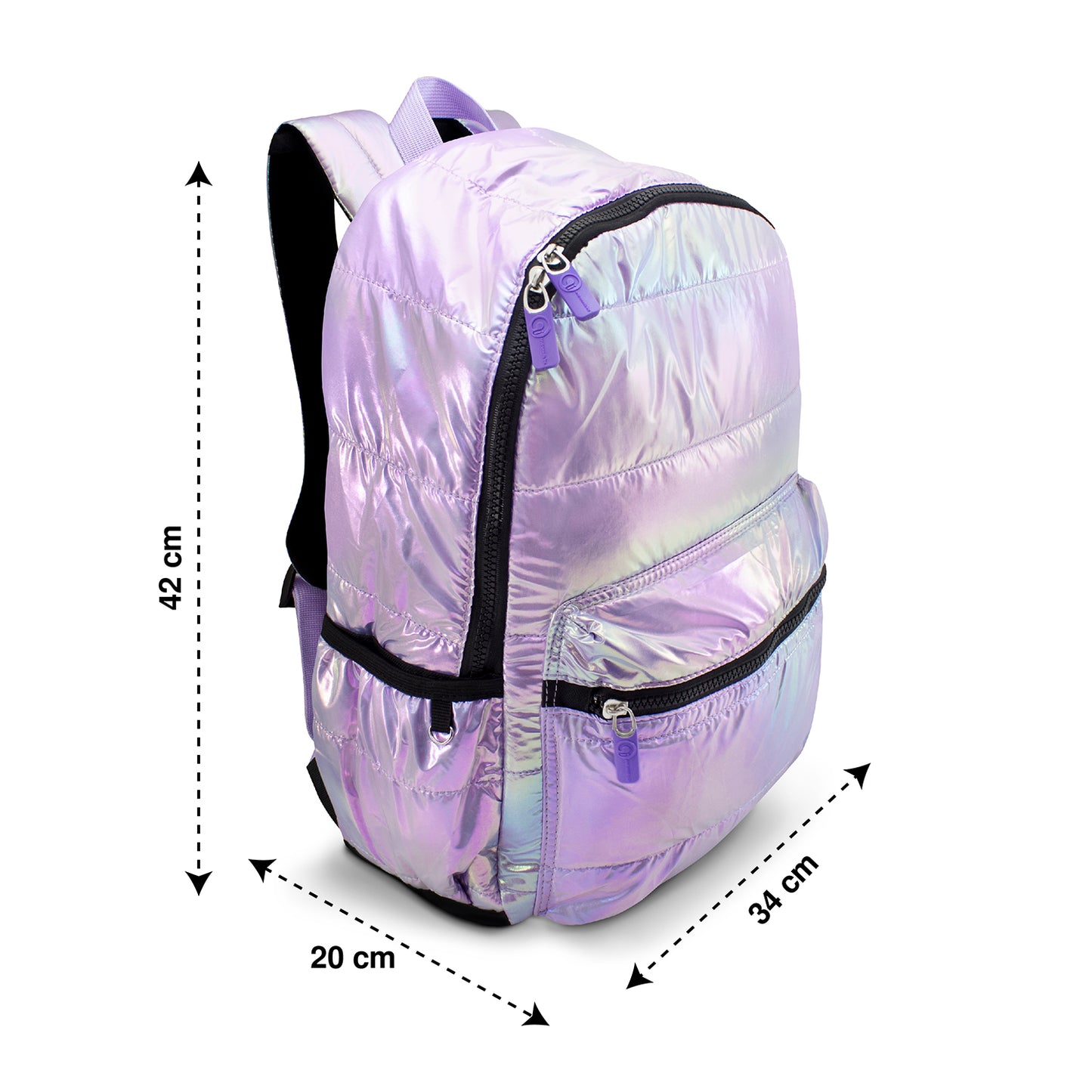 Mochila escolar color rosa metálico