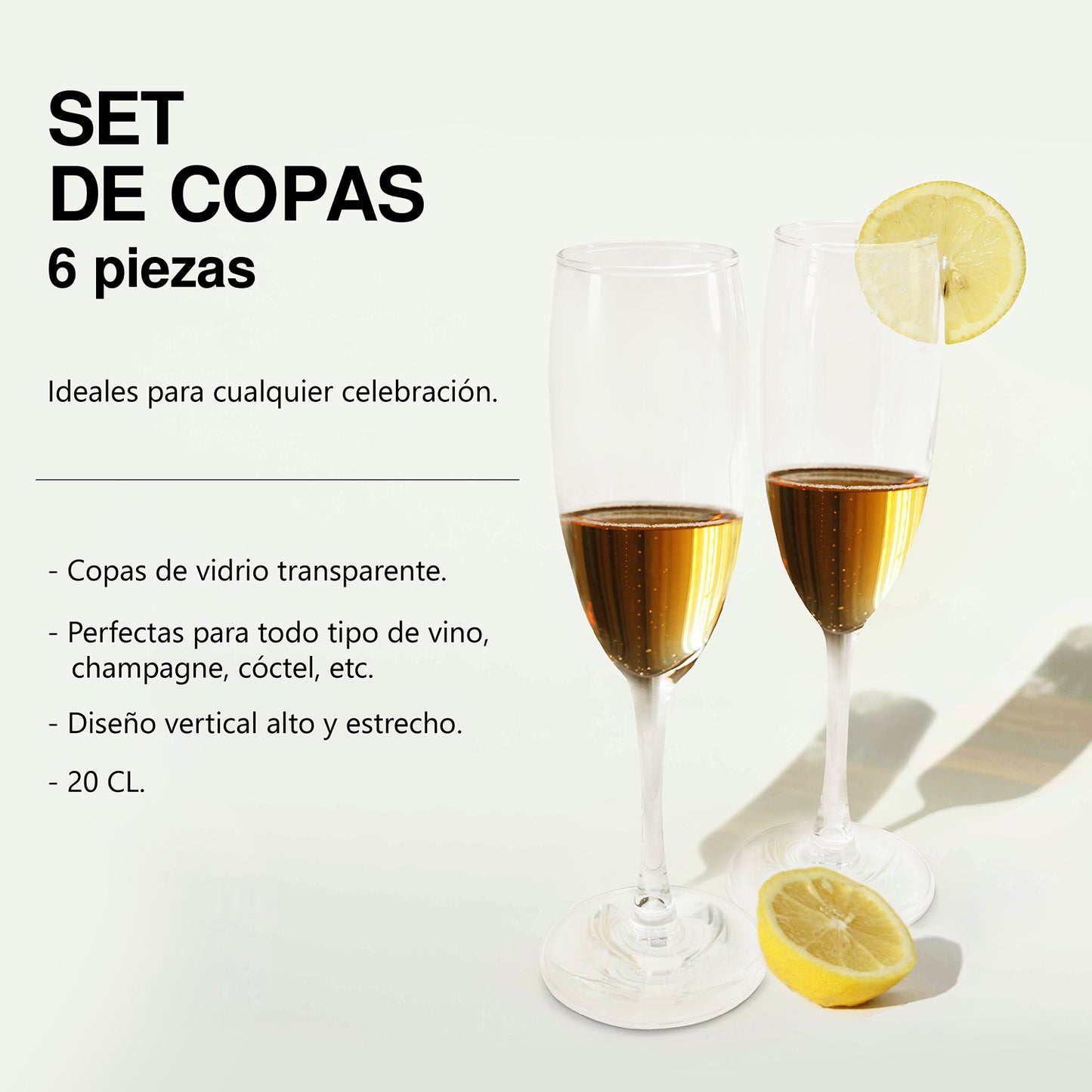 Copas de champagne 200 ml