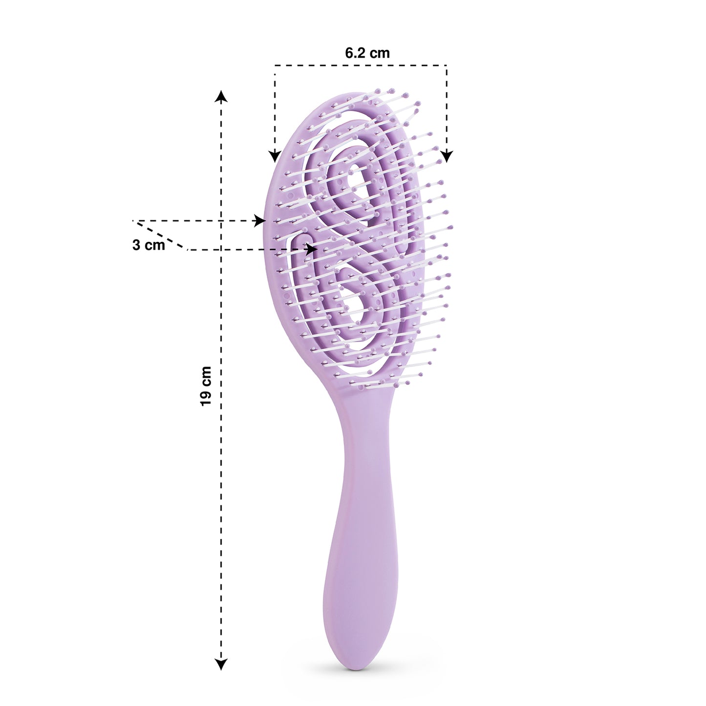 Cepillo para cabello con ventilación diseño laberinto color violeta