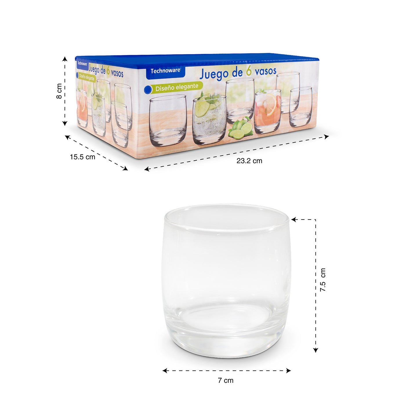 Vasos de vidrio chicos 230 ml