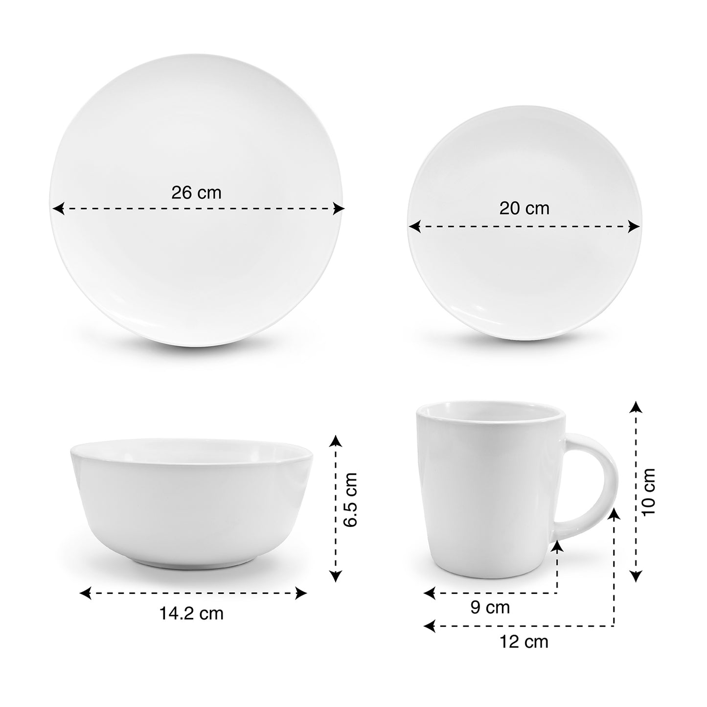 Vajilla de ceramica color blanco