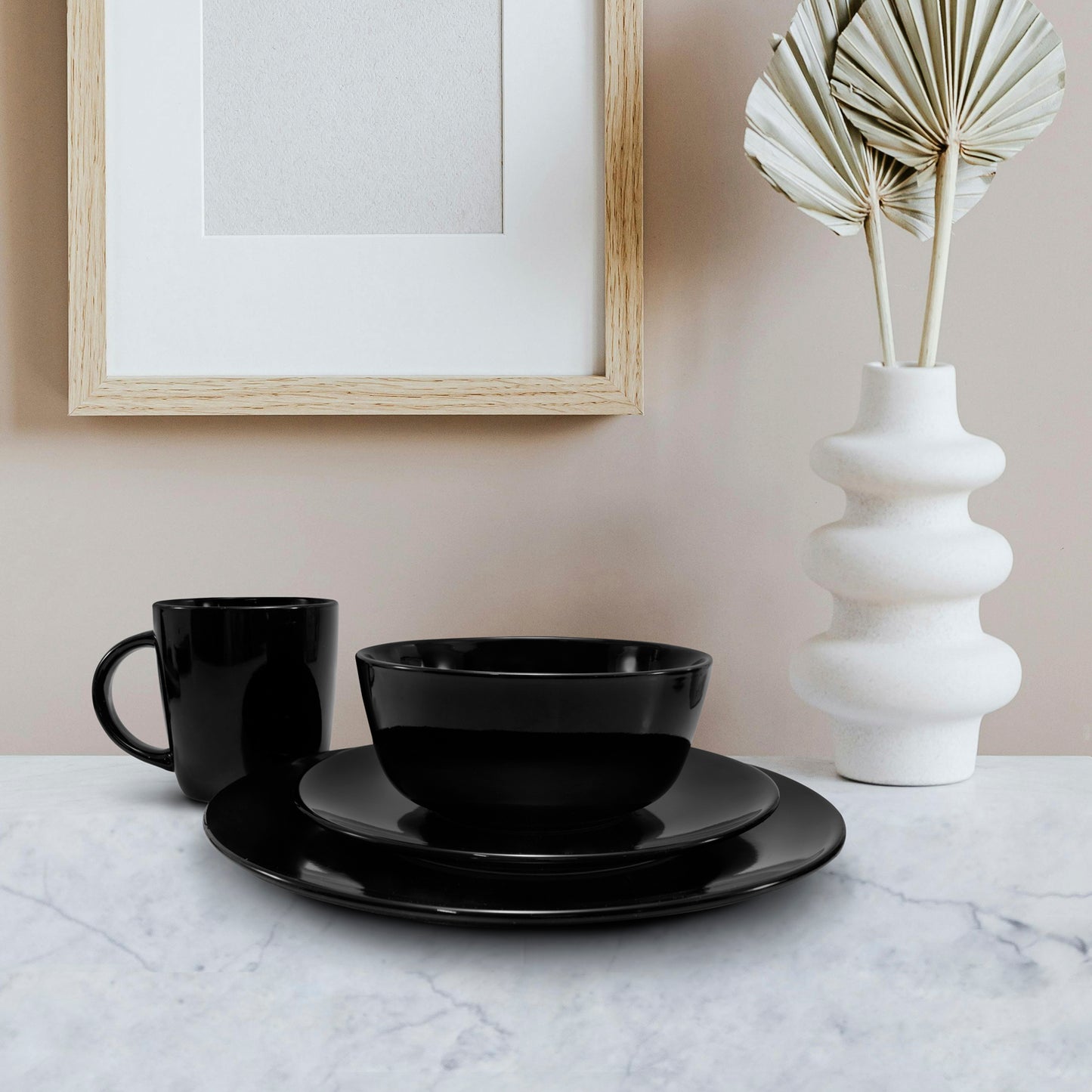 Vajilla de ceramica color NEGRO