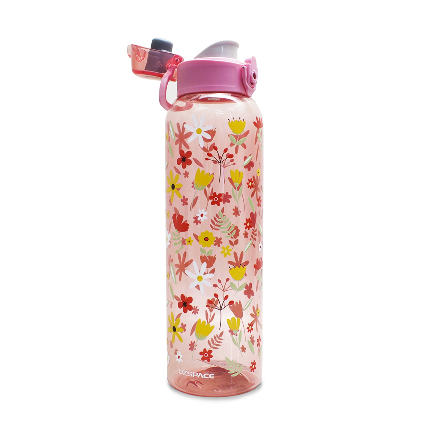 Botella de plástico floreado rosa 950 ml