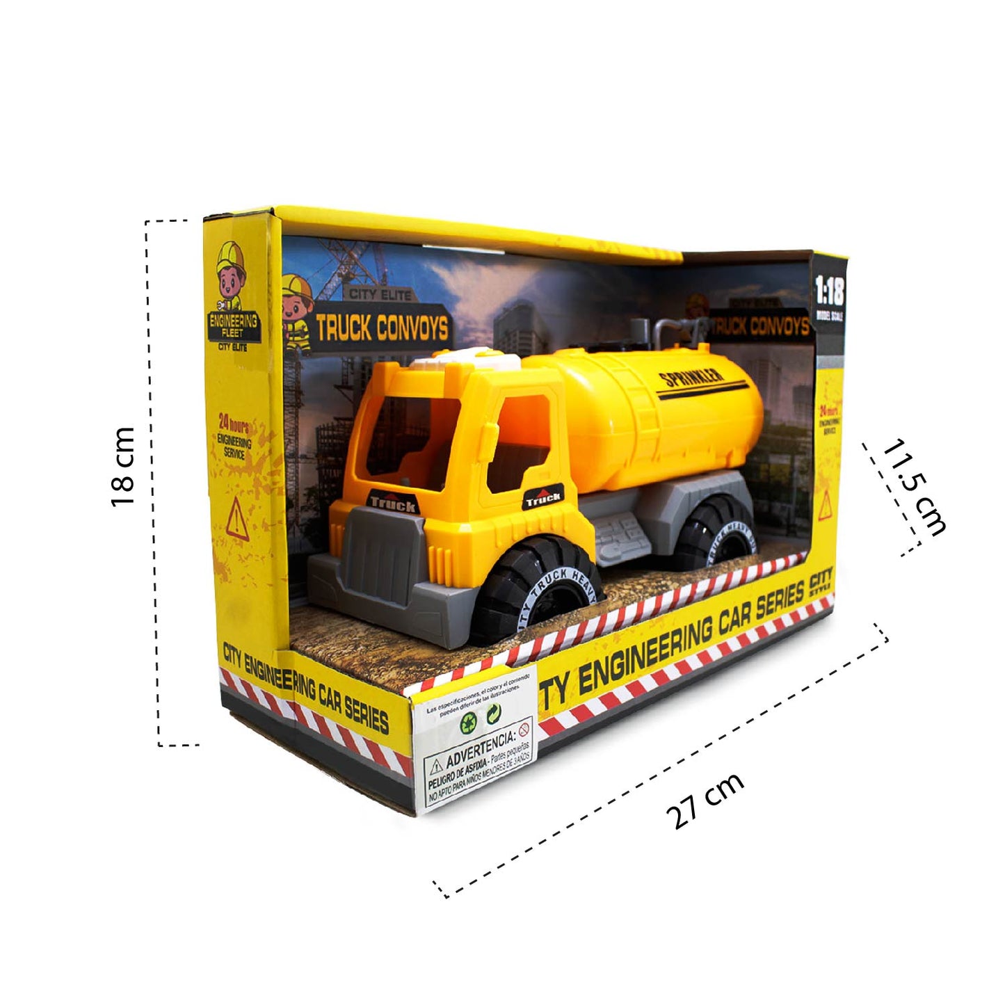 Camión Aspersor de Agua de Juguete Amarillo