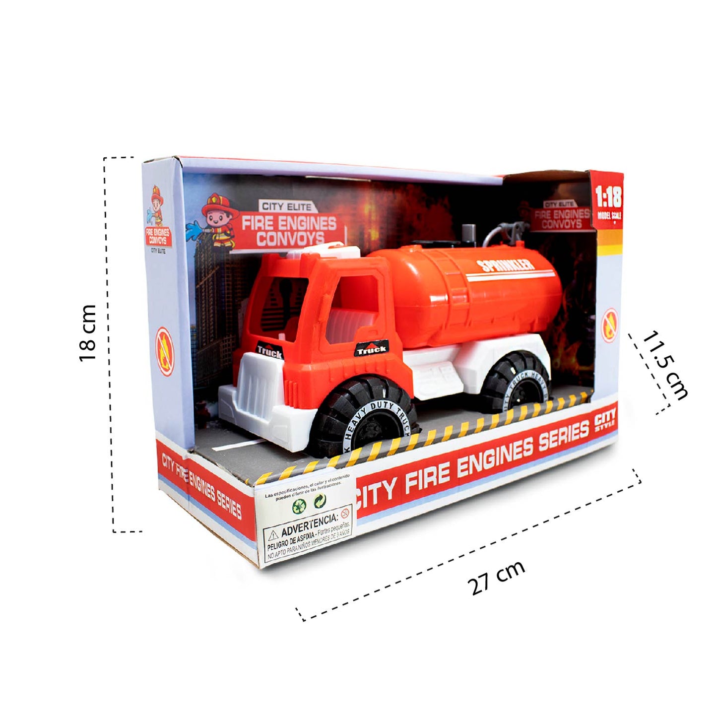 Camión Aspersor de Agua de Juguete Rojo