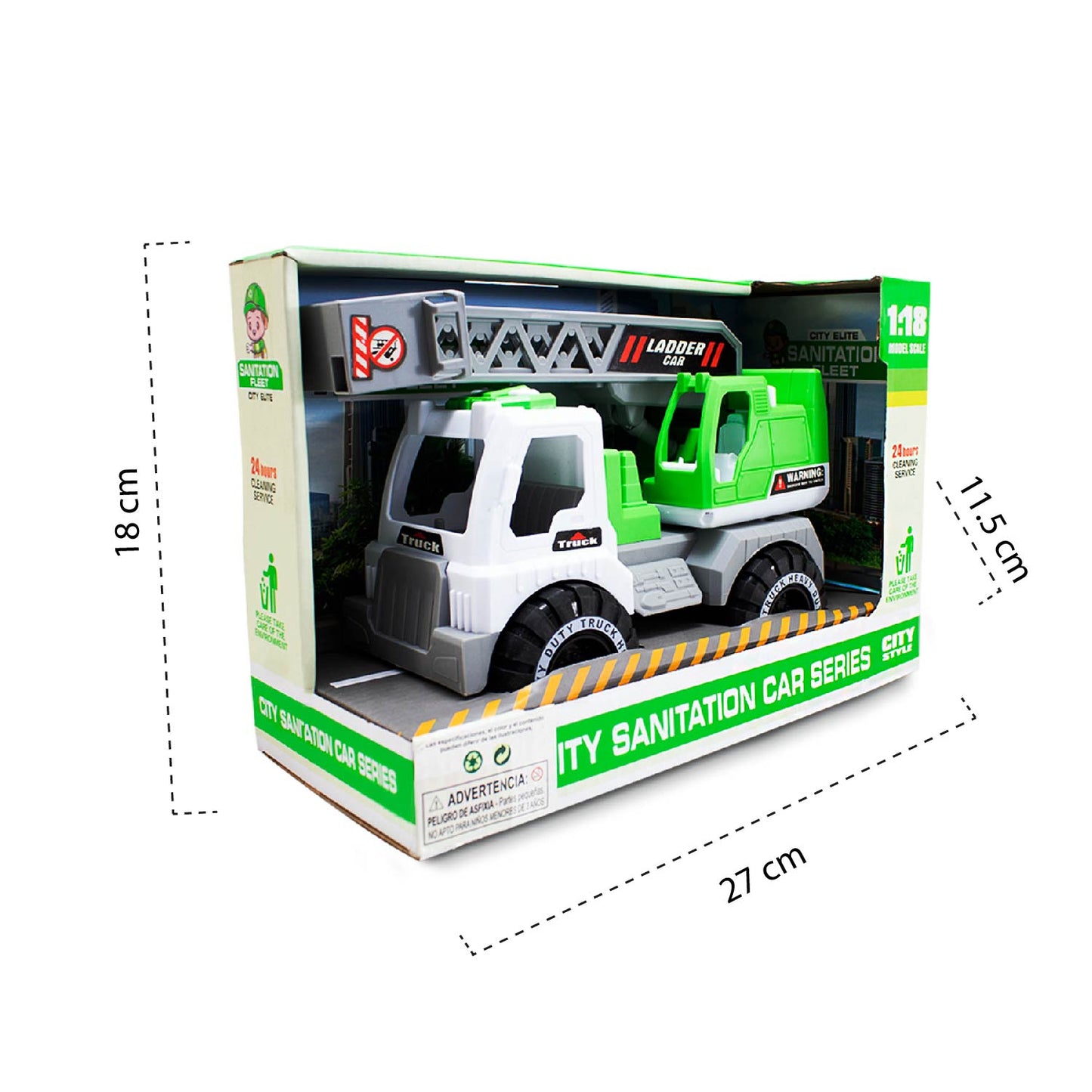 Camión Grúa Infantil Verde