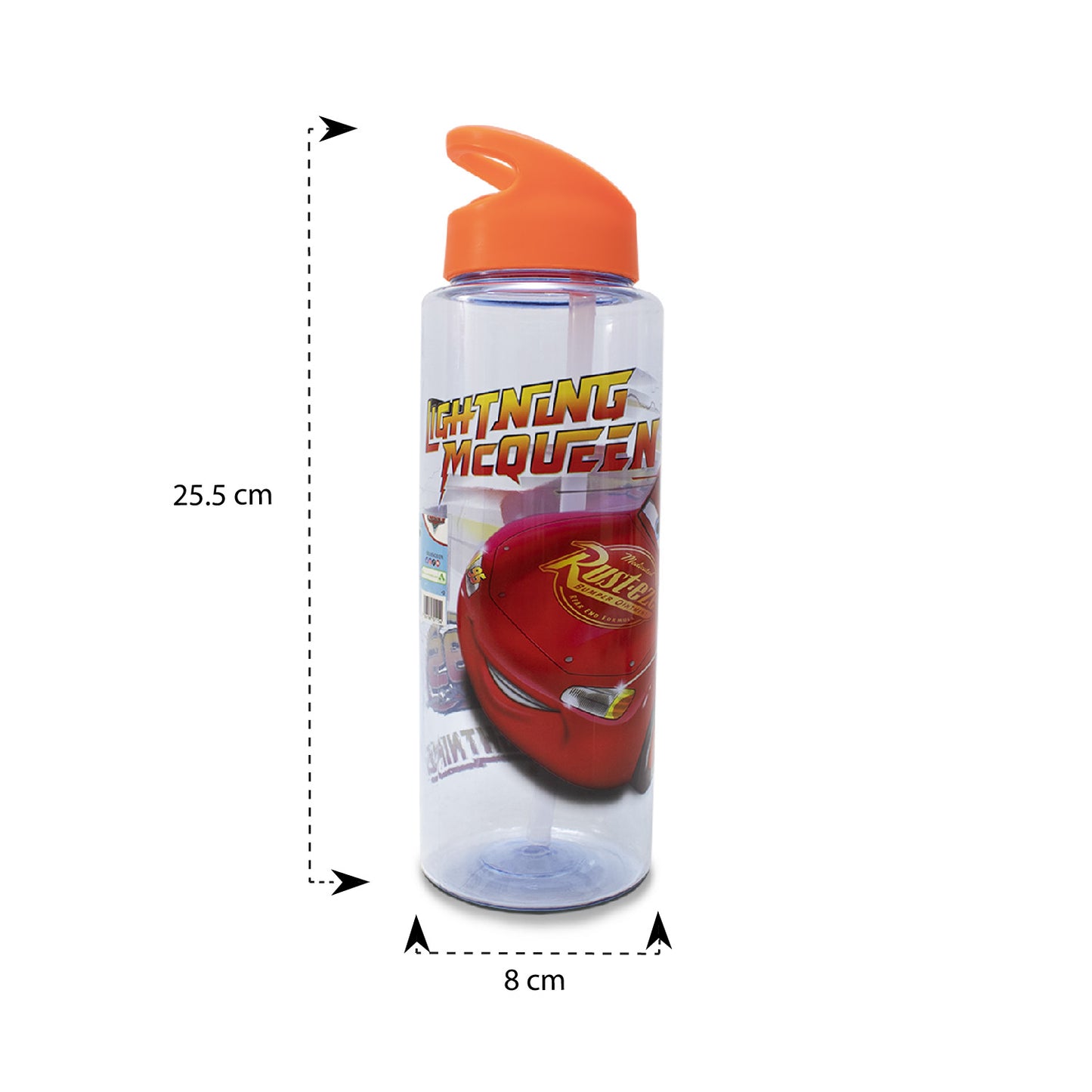 Botella con popote Cars